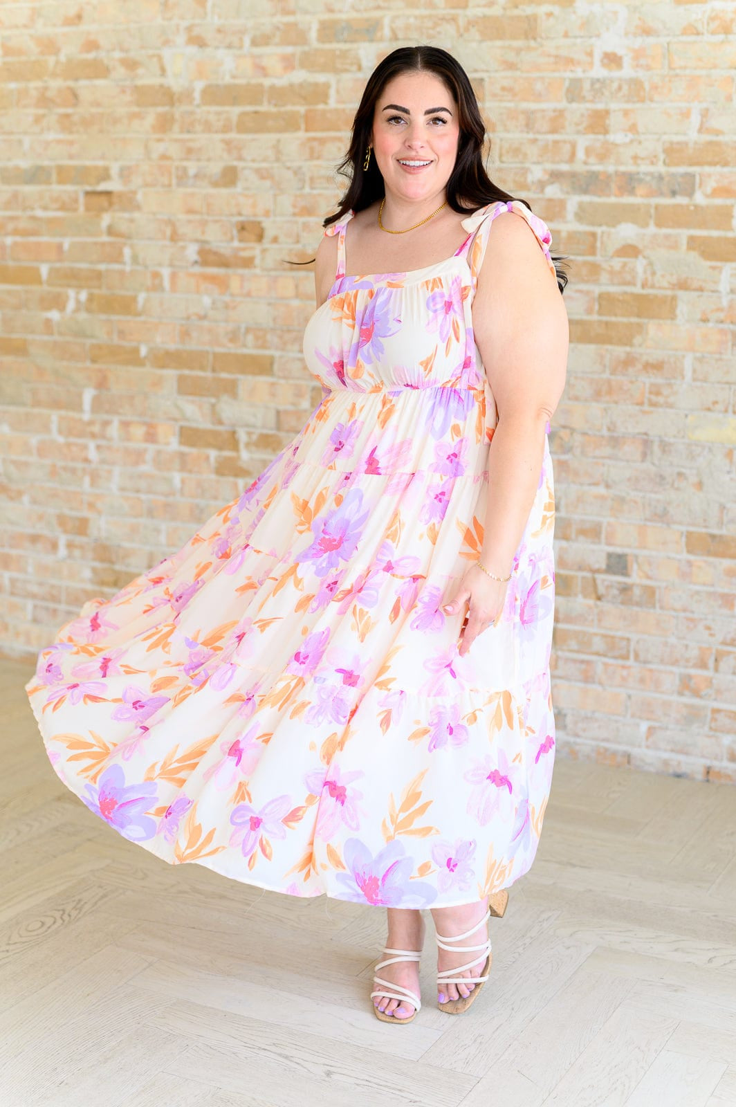 Pastel Petals Floral Midi Dress-Dresses-Stay Foxy Boutique, Florissant, Missouri