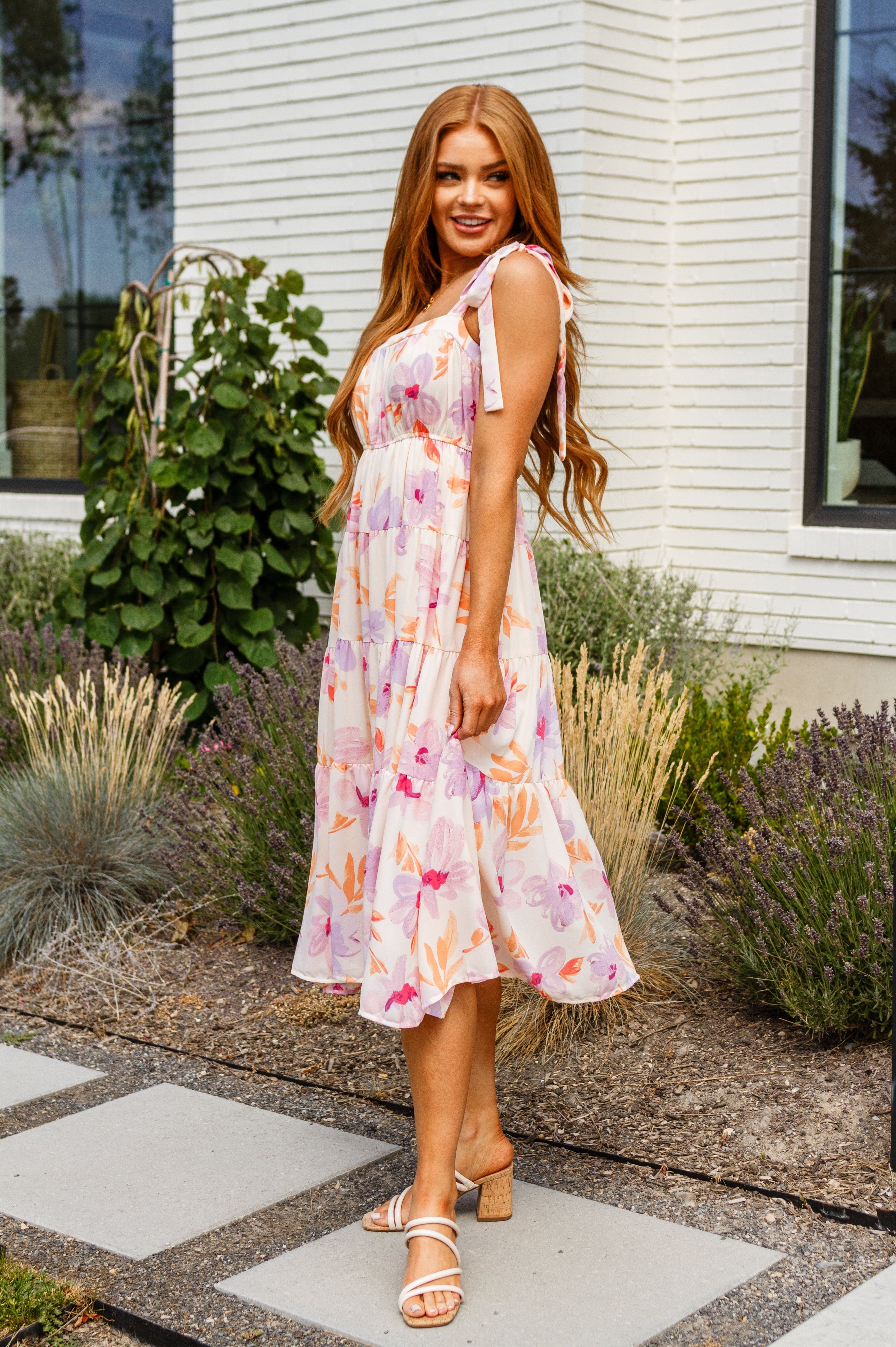 Pastel Petals Floral Midi Dress-Dresses-Stay Foxy Boutique, Florissant, Missouri
