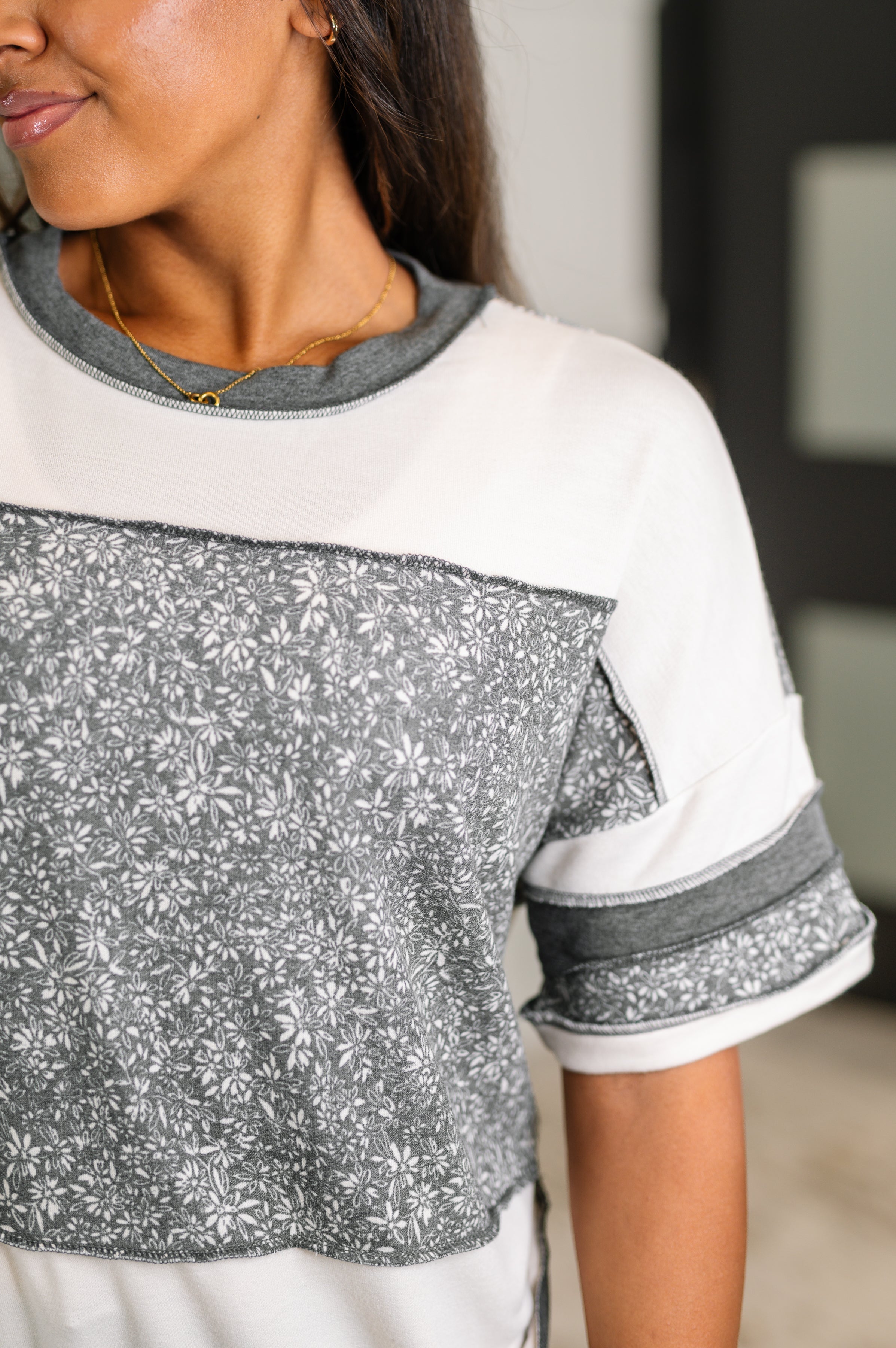 Patch Me If You Can Drop Shoulder Top-Womens-Stay Foxy Boutique, Florissant, Missouri