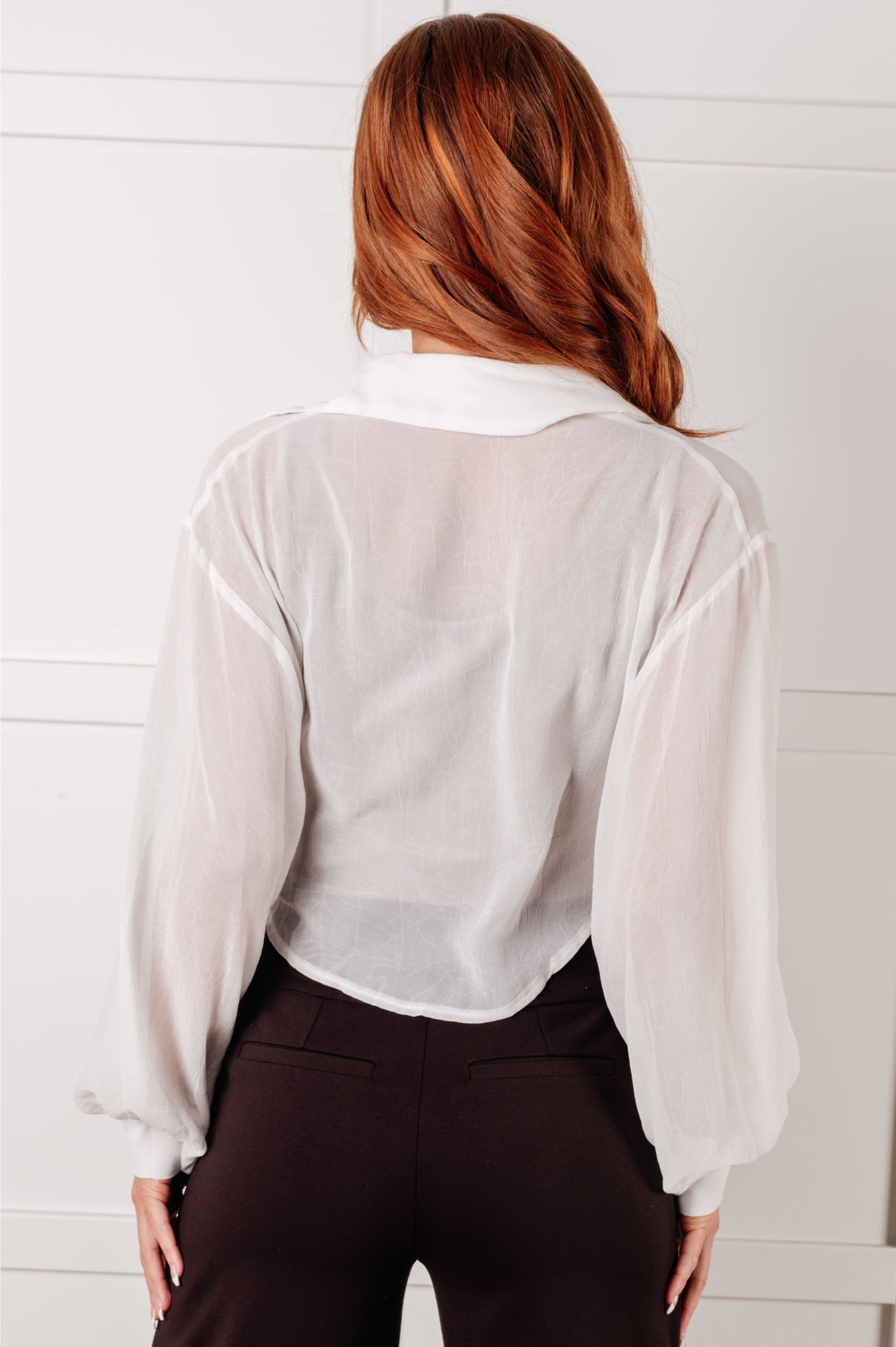 Pause and Reflect Tie Front Button Up Shirt-Tops-Stay Foxy Boutique, Florissant, Missouri