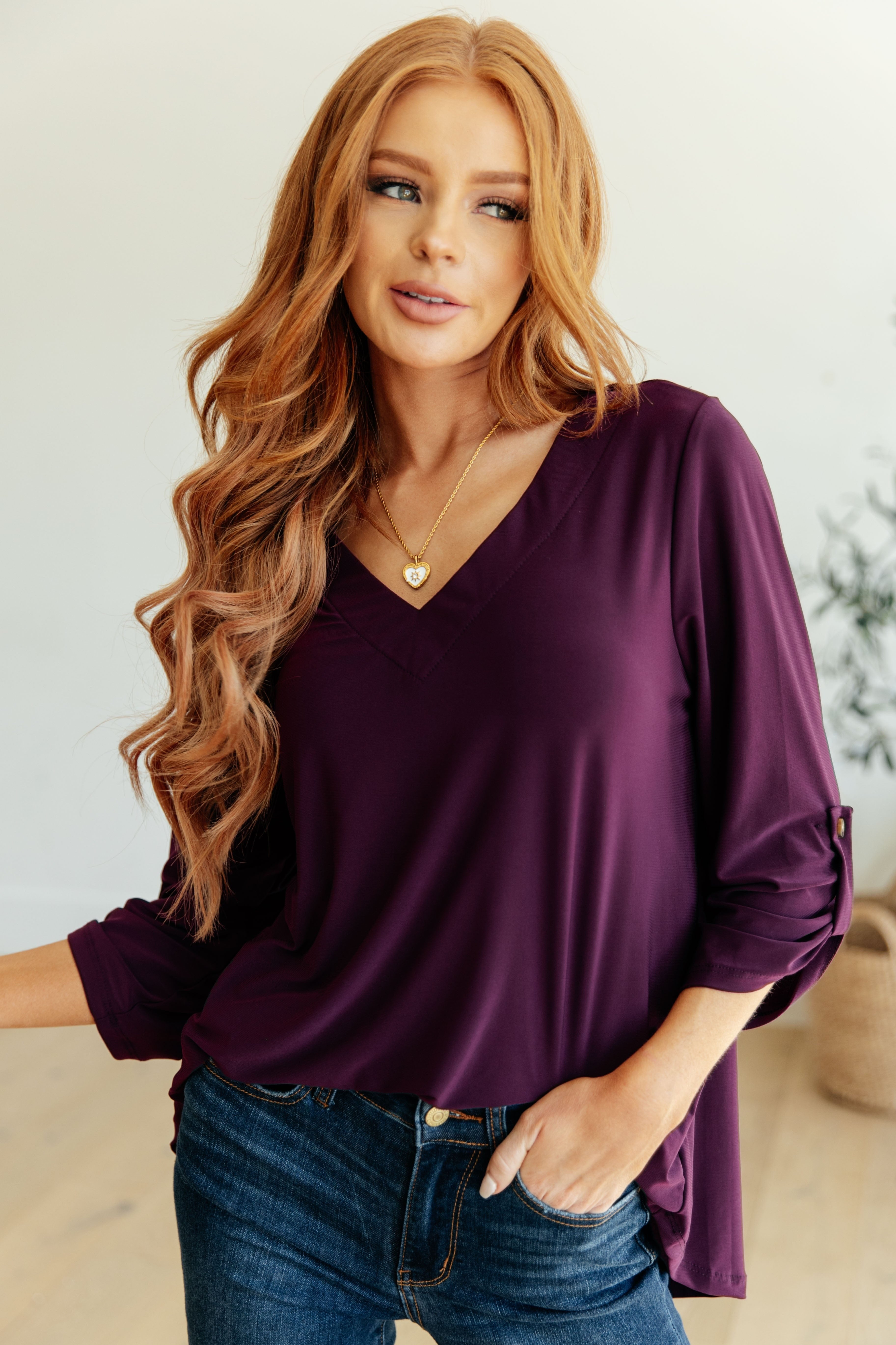 Peace and Love V-Neck Top-Womens-Stay Foxy Boutique, Florissant, Missouri
