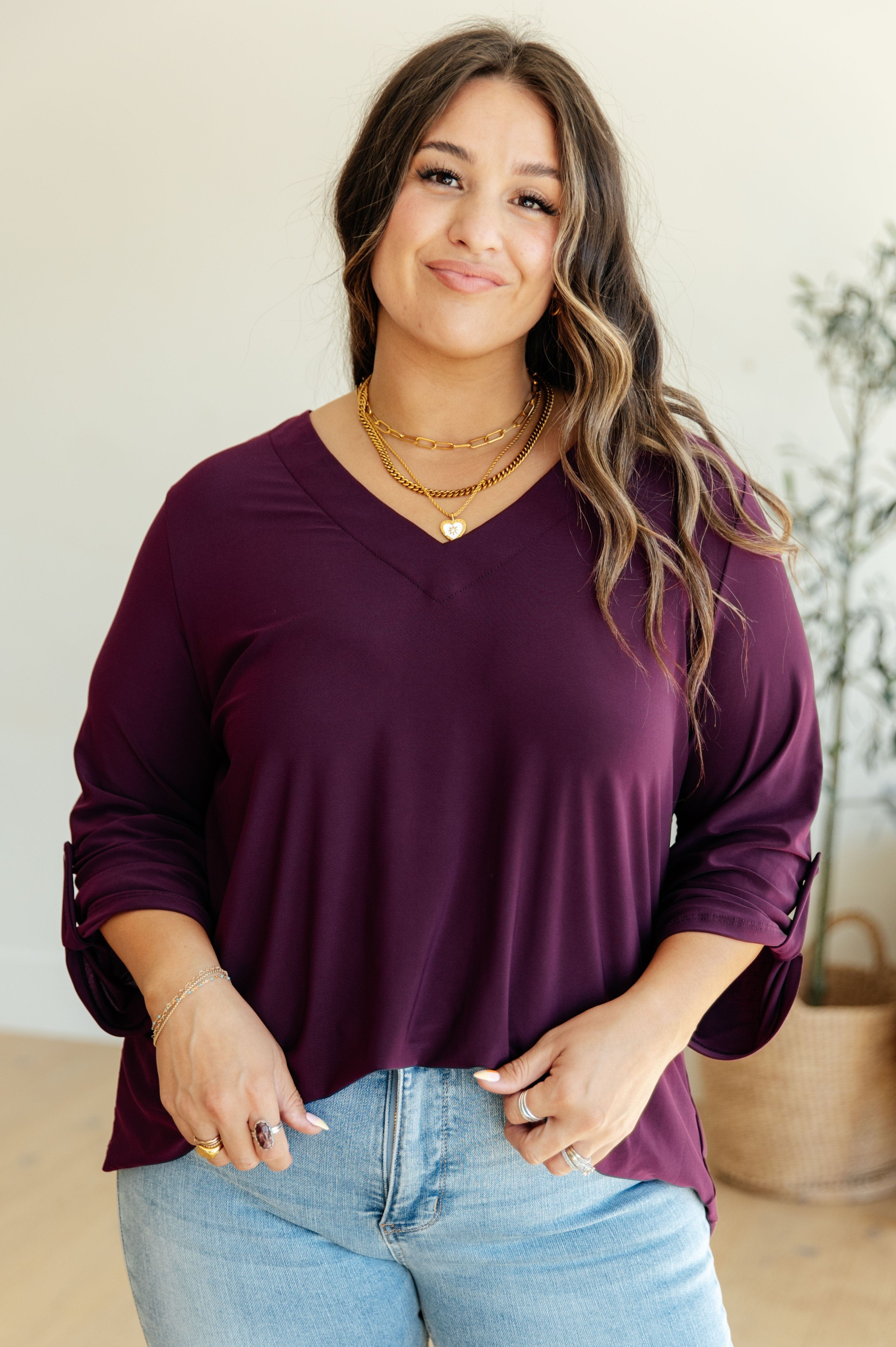 Peace and Love V-Neck Top-Womens-Stay Foxy Boutique, Florissant, Missouri
