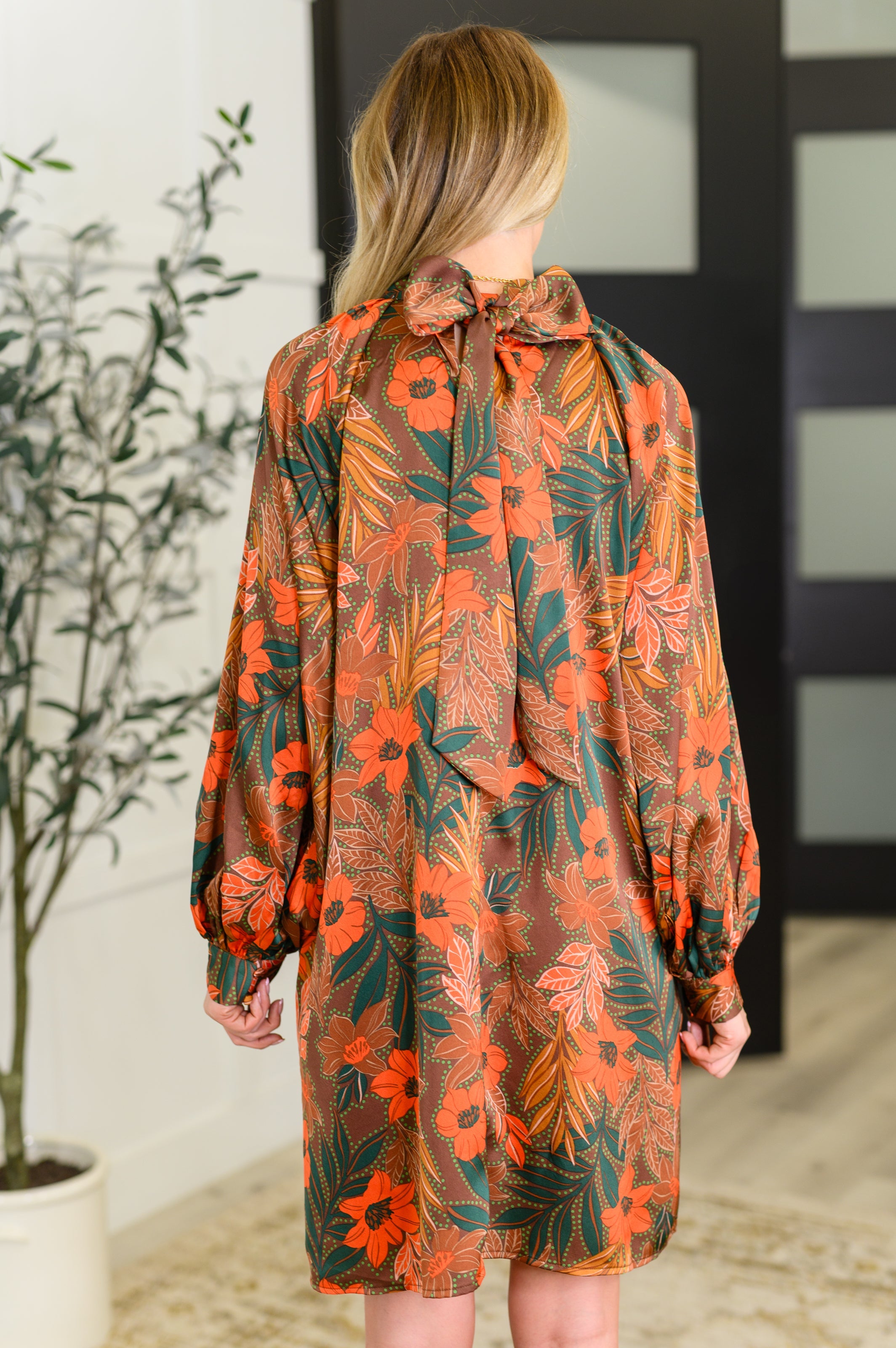 Petals After Dark Balloon Sleeve Dress-Womens-Stay Foxy Boutique, Florissant, Missouri