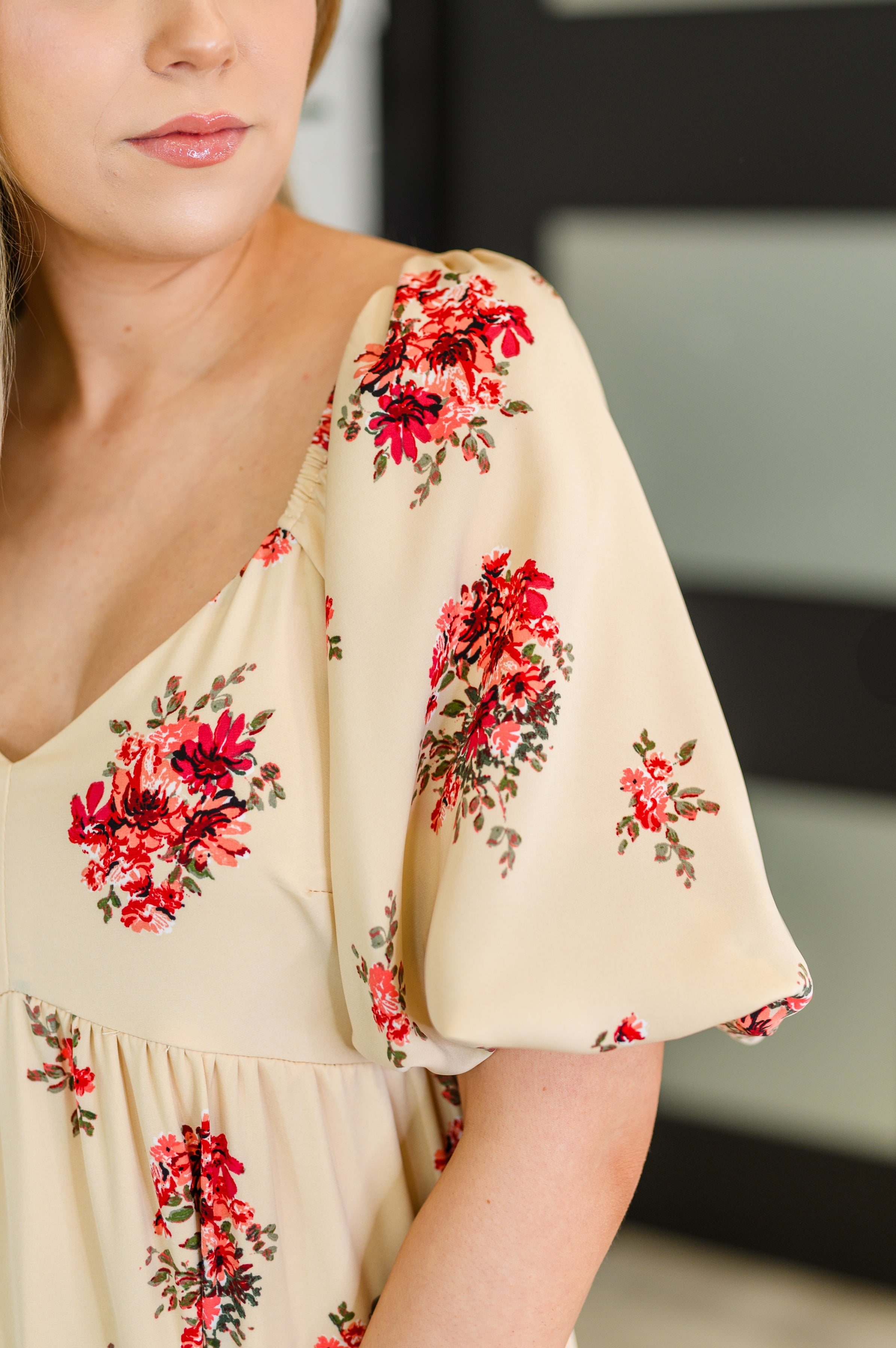 Petals & Postcards Balloon Sleeve Dress-Womens-Stay Foxy Boutique, Florissant, Missouri