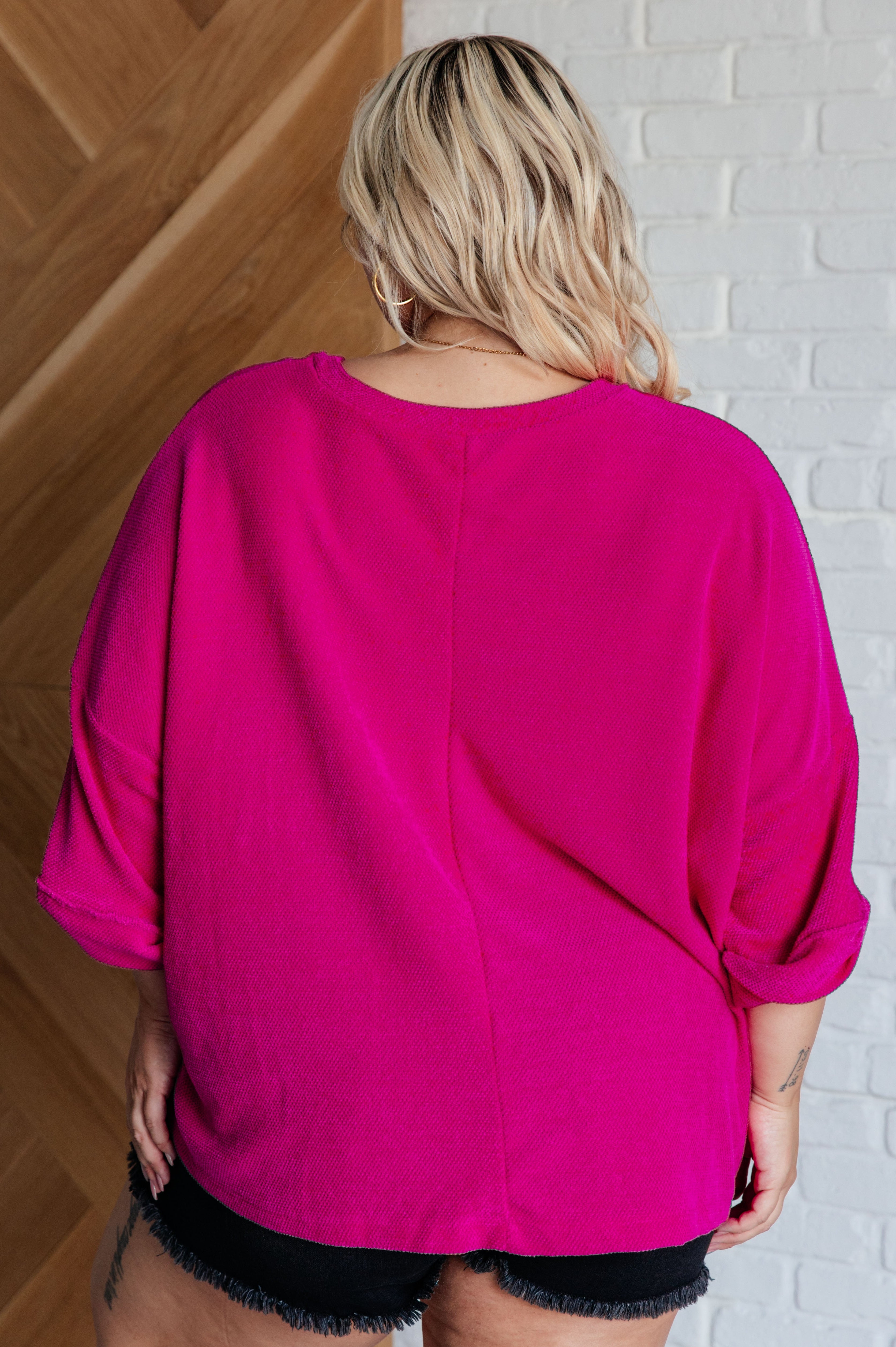 Pink Thoughts Chenille Blouse-Blouses-Stay Foxy Boutique, Florissant, Missouri