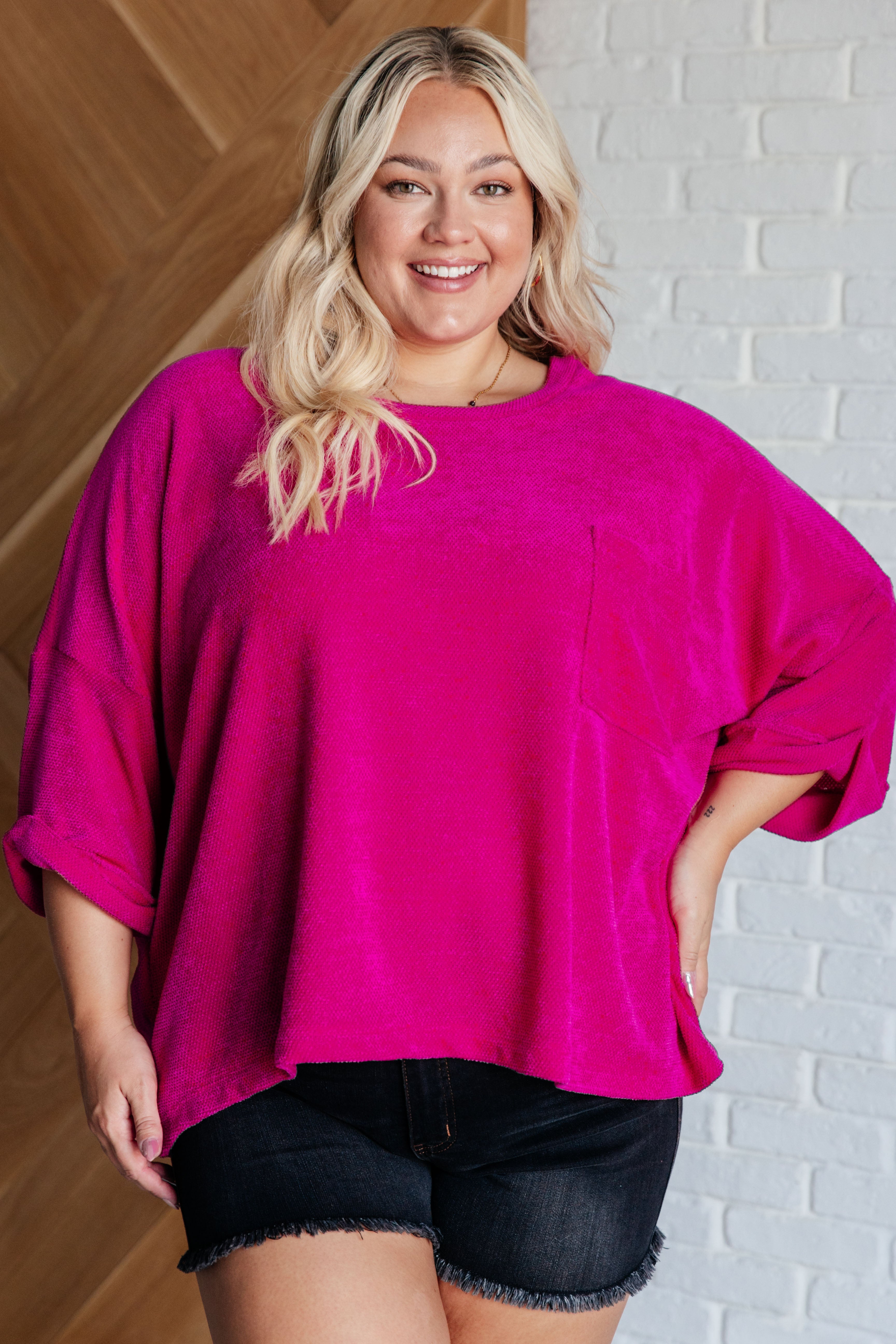 Pink Thoughts Chenille Blouse-Womens-Stay Foxy Boutique, Florissant, Missouri