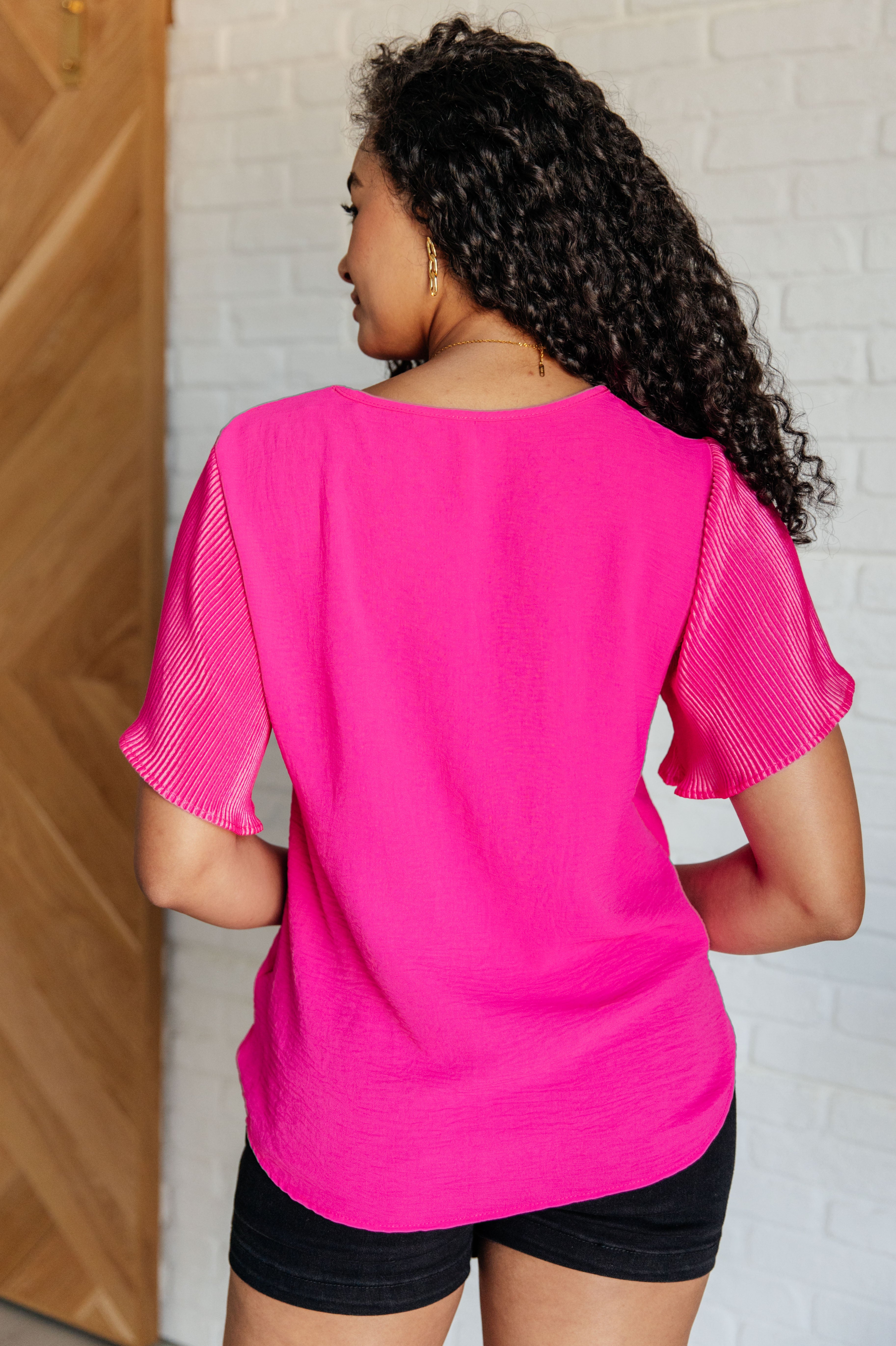 Pink and Perfect Ruffle Sleeve Top-Womens-Stay Foxy Boutique, Florissant, Missouri