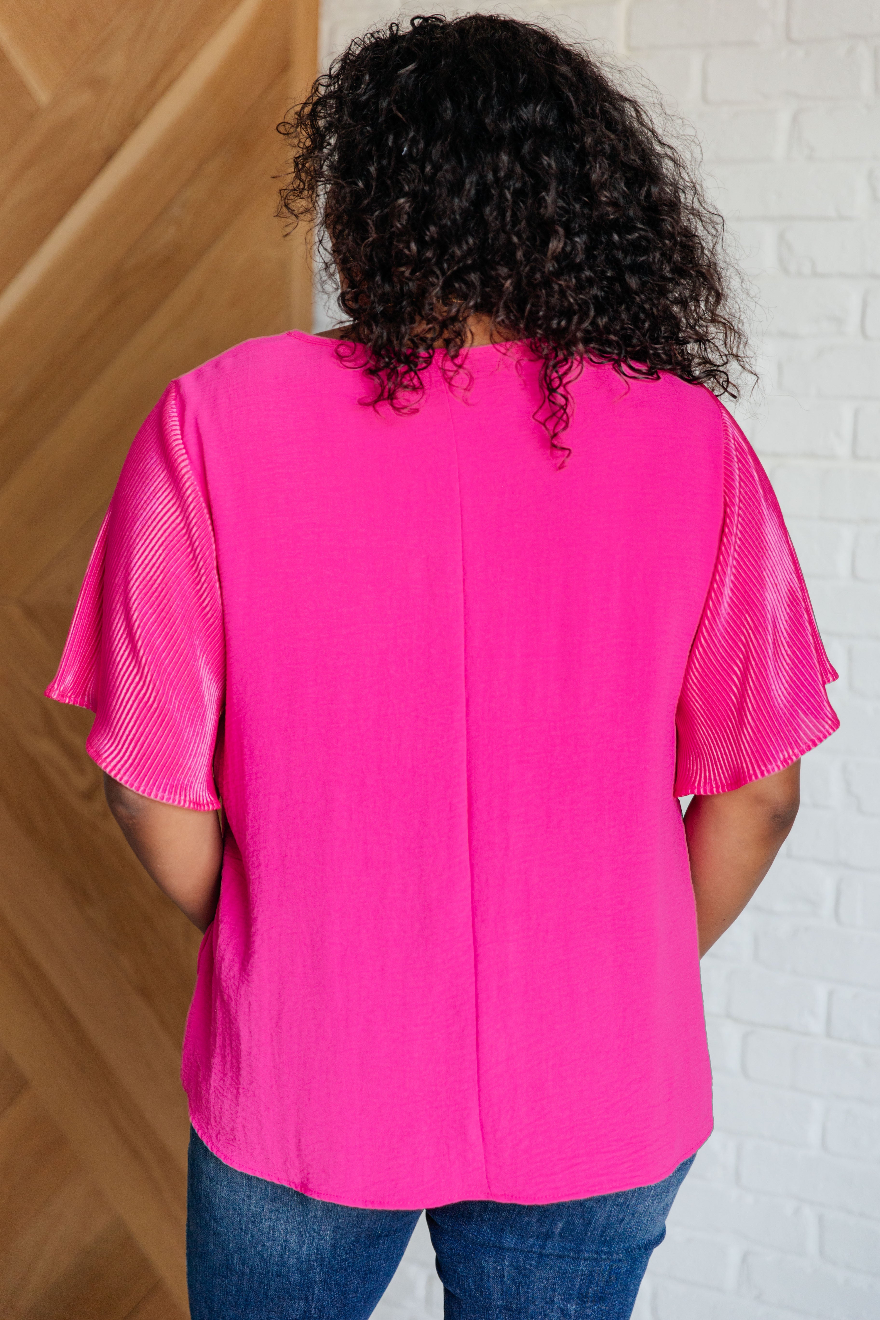 Pink and Perfect Ruffle Sleeve Top-Womens-Stay Foxy Boutique, Florissant, Missouri