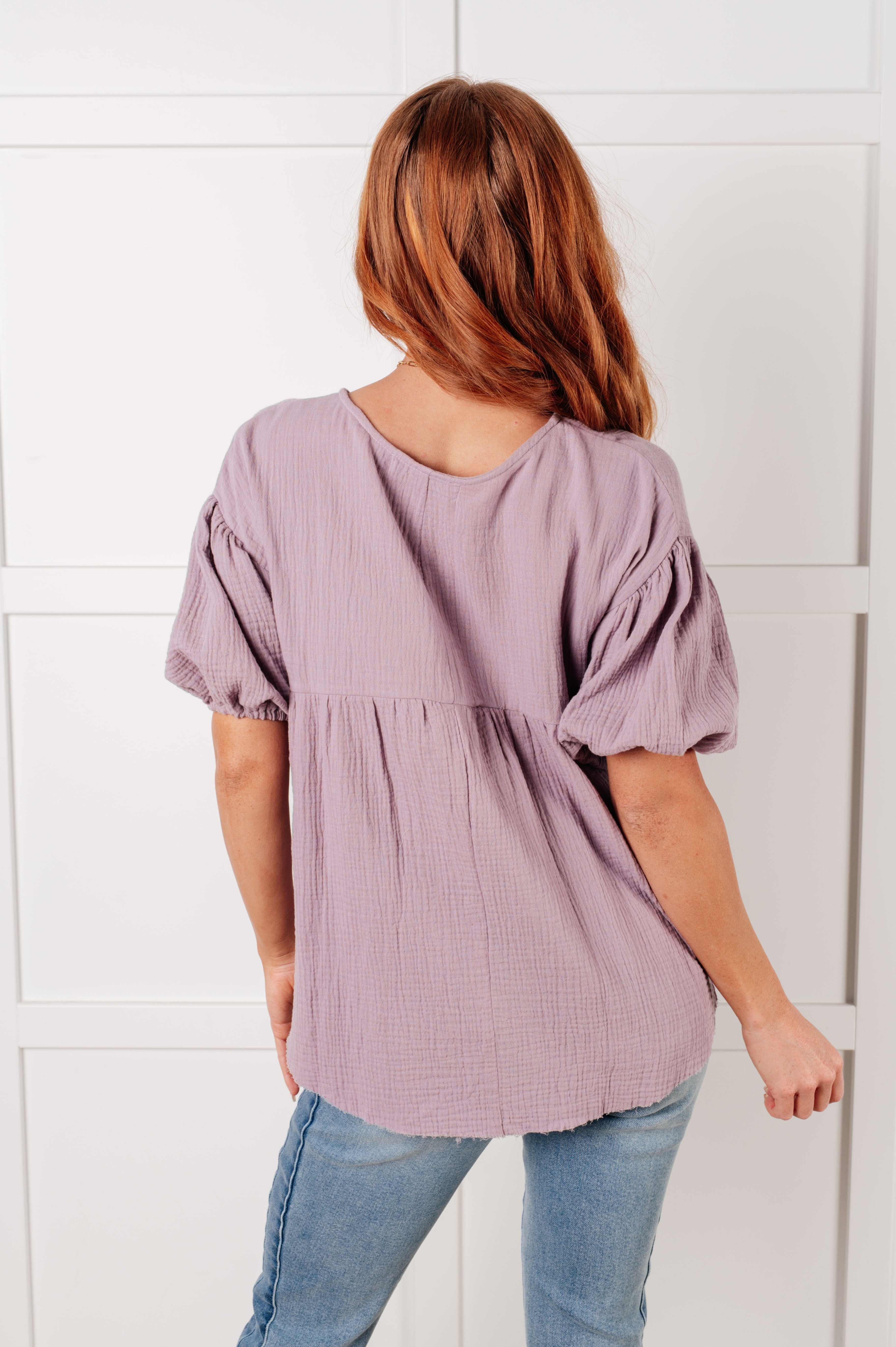 Pleasantly Perfect Bubble Sleeve Peasant Blouse-Blouses-Stay Foxy Boutique, Florissant, Missouri