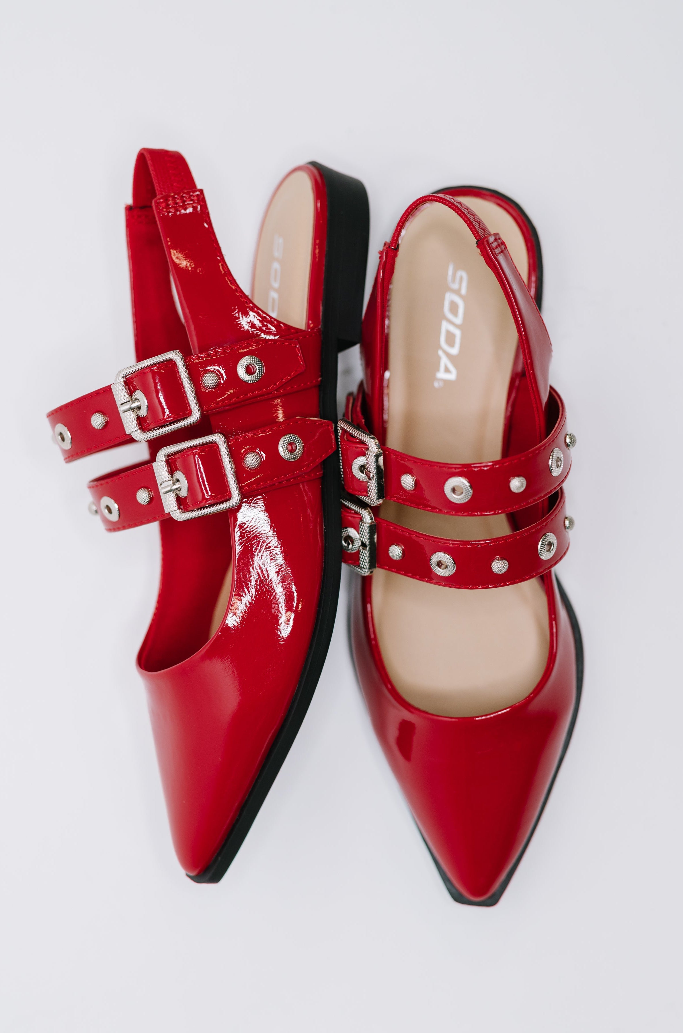 Pop of Color Pointy Toe Slip On in Red-Womens-Stay Foxy Boutique, Florissant, Missouri