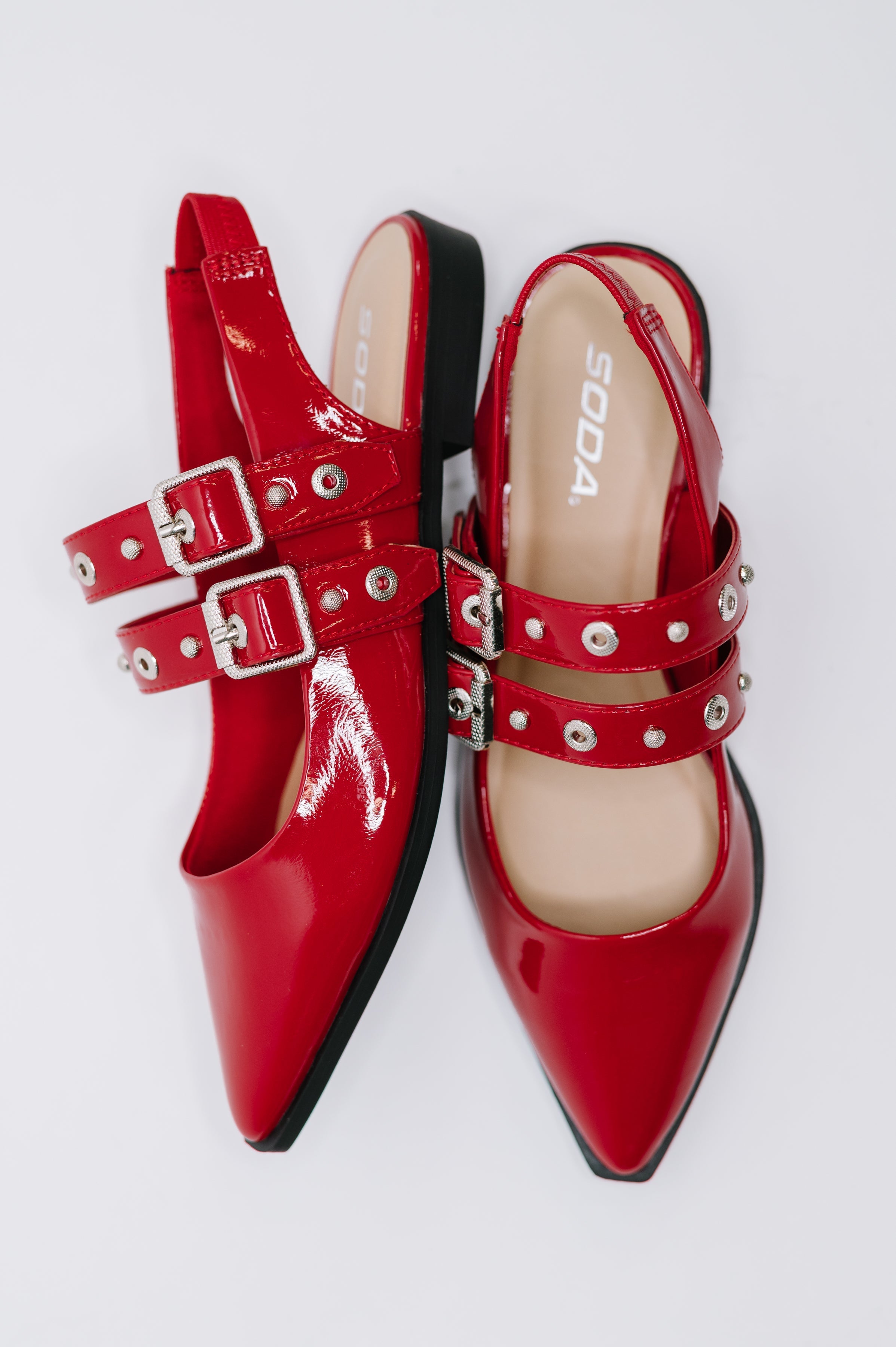 Pop of Color Pointy Toe Slip On in Red-Womens-Stay Foxy Boutique, Florissant, Missouri