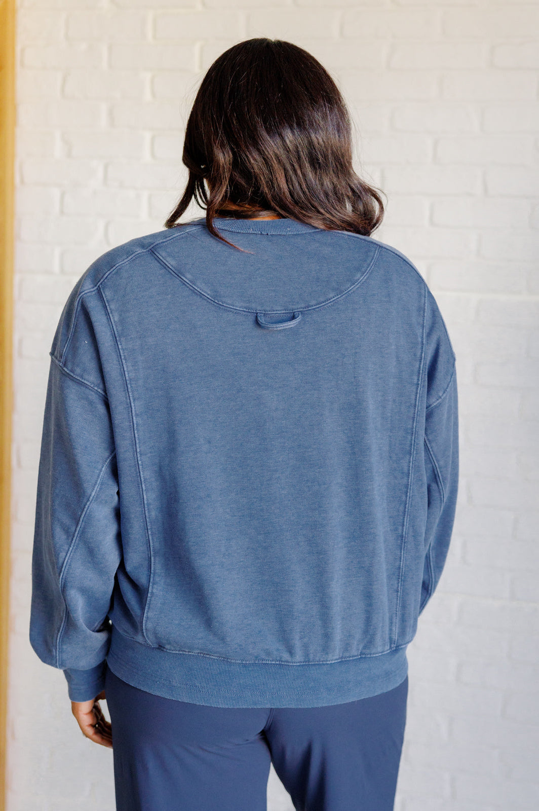 Quick Fix Mineral Wash Crew Neck Pullover in Psychic-Tops-Stay Foxy Boutique, Florissant, Missouri