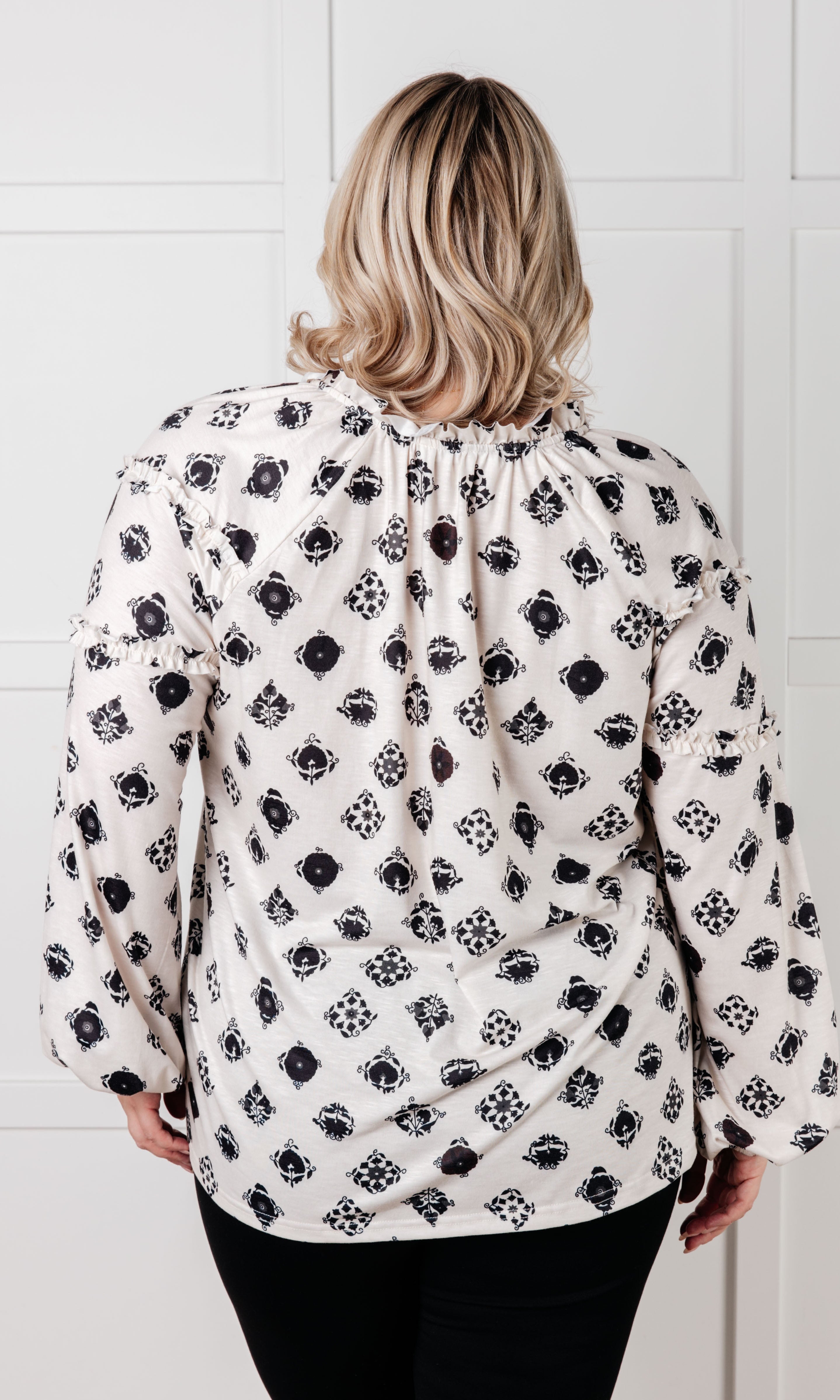 Quick Follow Up Floral Tile Blouse-Blouses-Stay Foxy Boutique, Florissant, Missouri