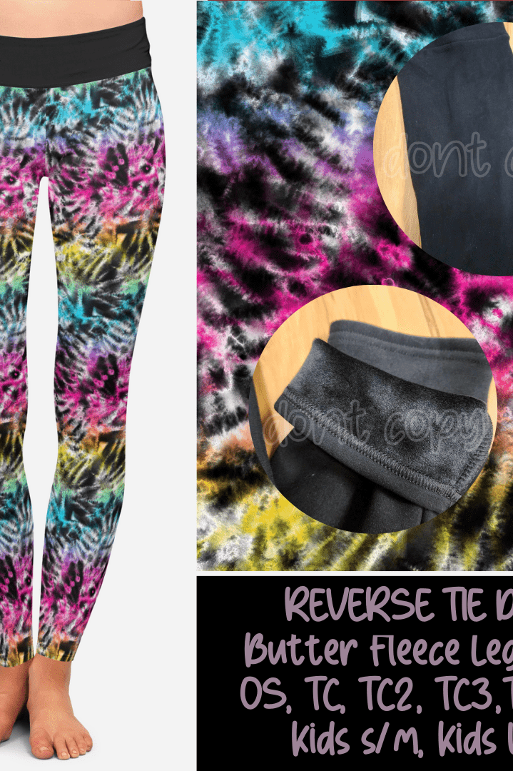 REVERSE TIE DYE - BUTTER FLEECE LINED LEGGINGS-Leggings-Stay Foxy Boutique, Florissant, Missouri
