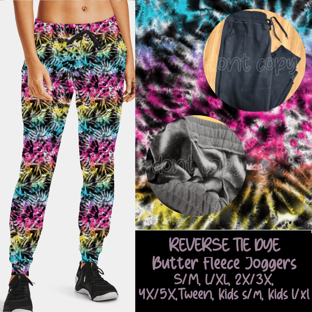 REVERSE TIE DYE - BUTTER FLEECE LINED UNISEX JOGGERS-Joggers-Stay Foxy Boutique, Florissant, Missouri