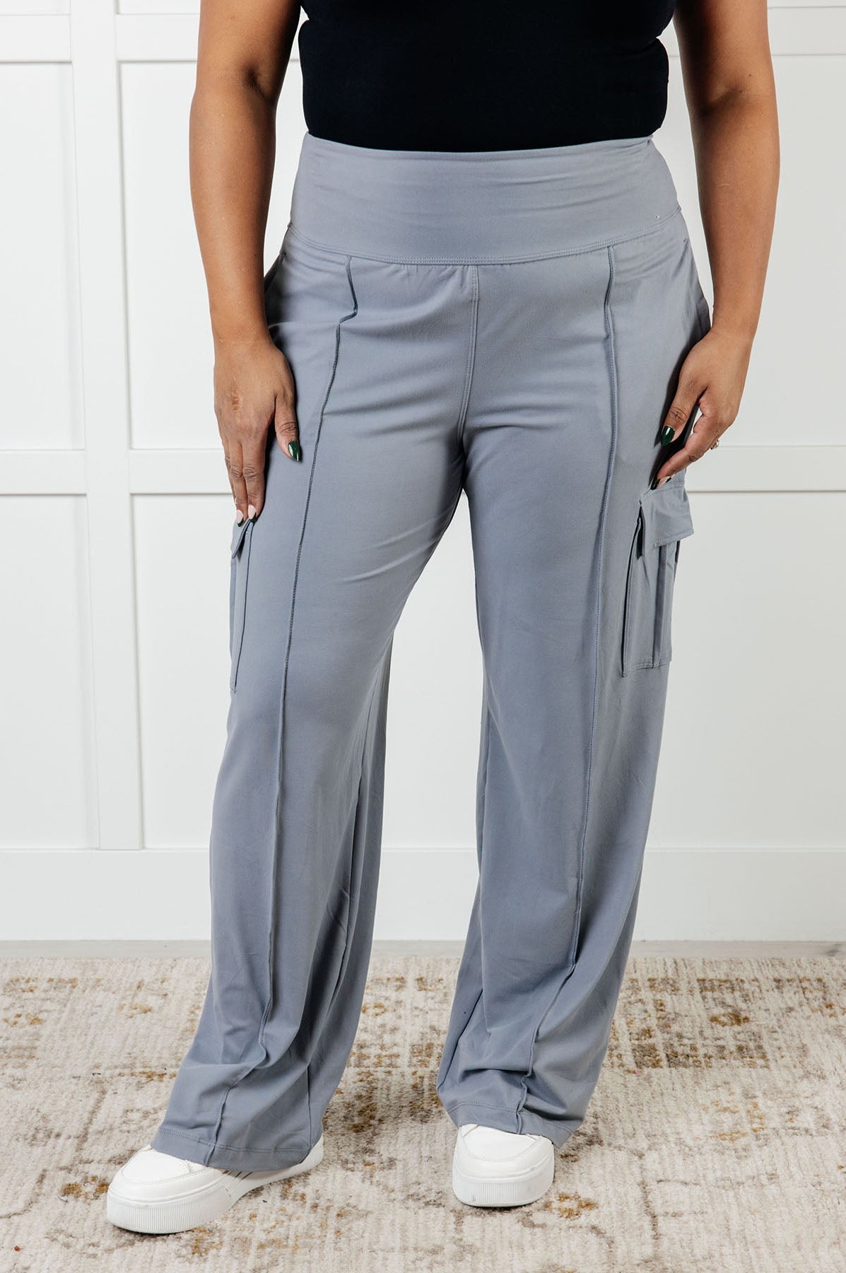 Race to Relax Cargo Pants in Rhino Grey-Bottoms-Stay Foxy Boutique, Florissant, Missouri