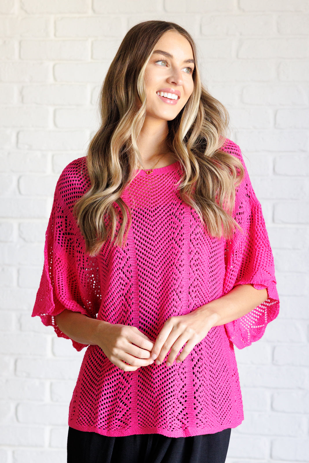 Rather Eventful Open Knit Top-Tops-Stay Foxy Boutique, Florissant, Missouri