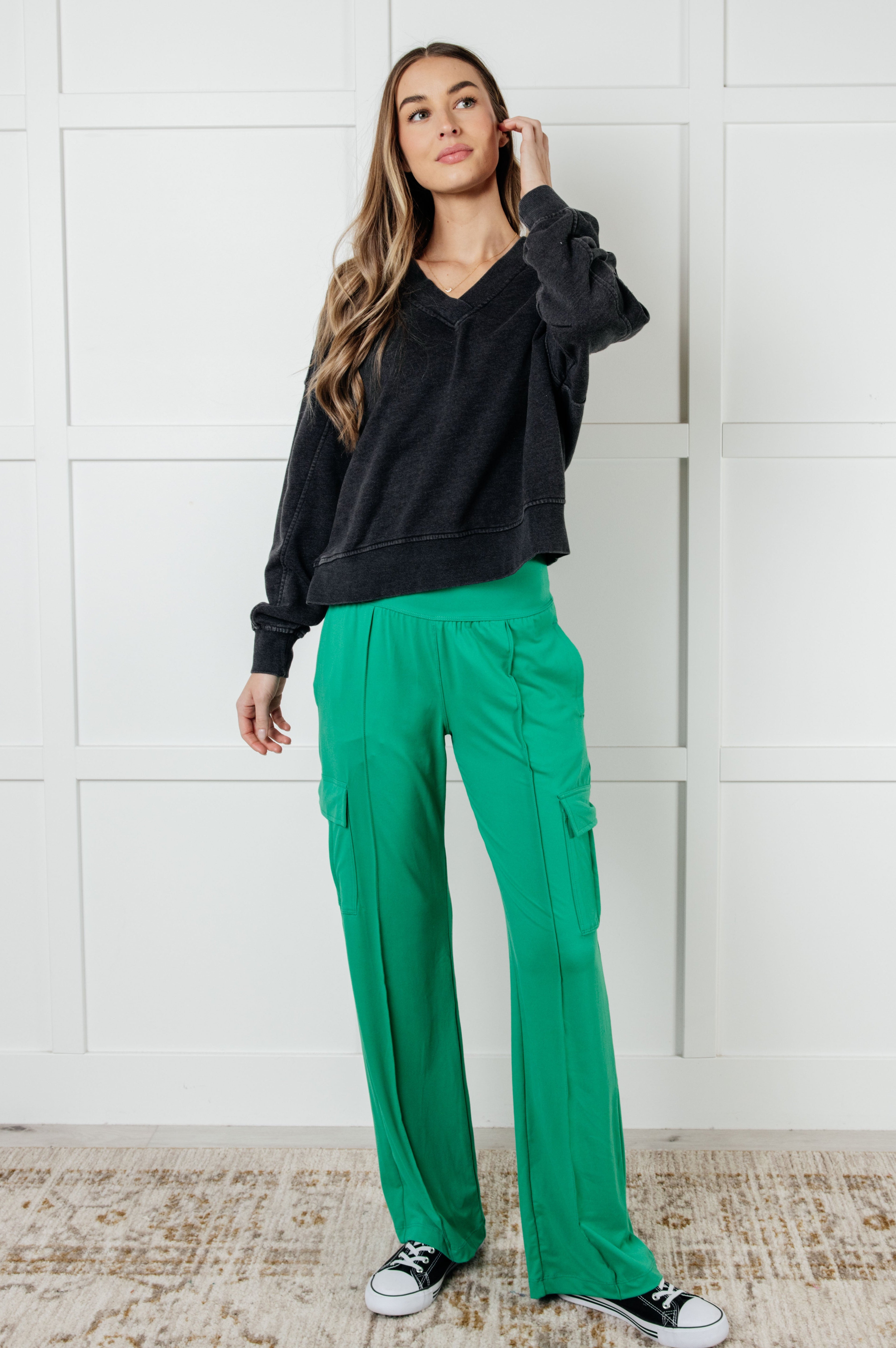 Rep Ready Mineral Wash French Terry Pullover in Black-Athleisure-Stay Foxy Boutique, Florissant, Missouri