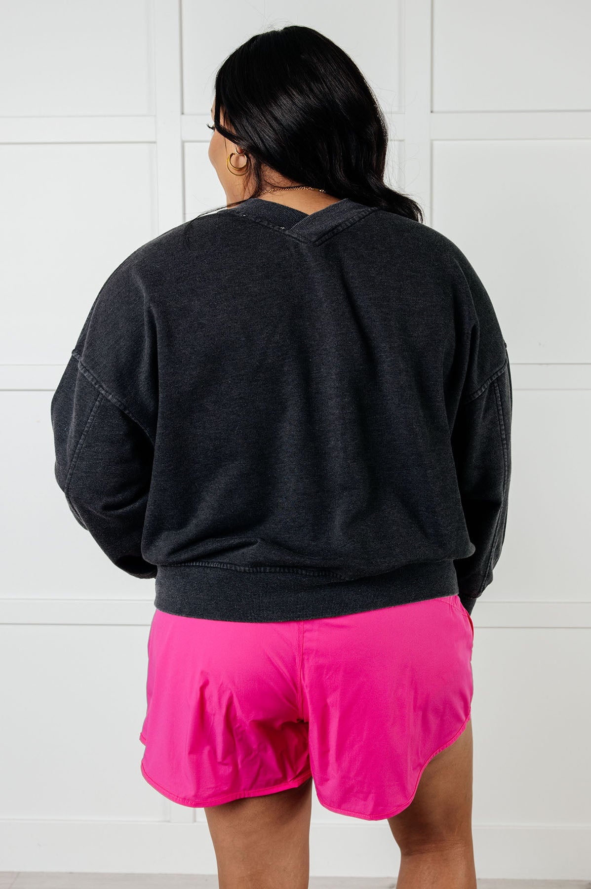 Rep Ready Mineral Wash French Terry Pullover in Black-Athleisure-Stay Foxy Boutique, Florissant, Missouri