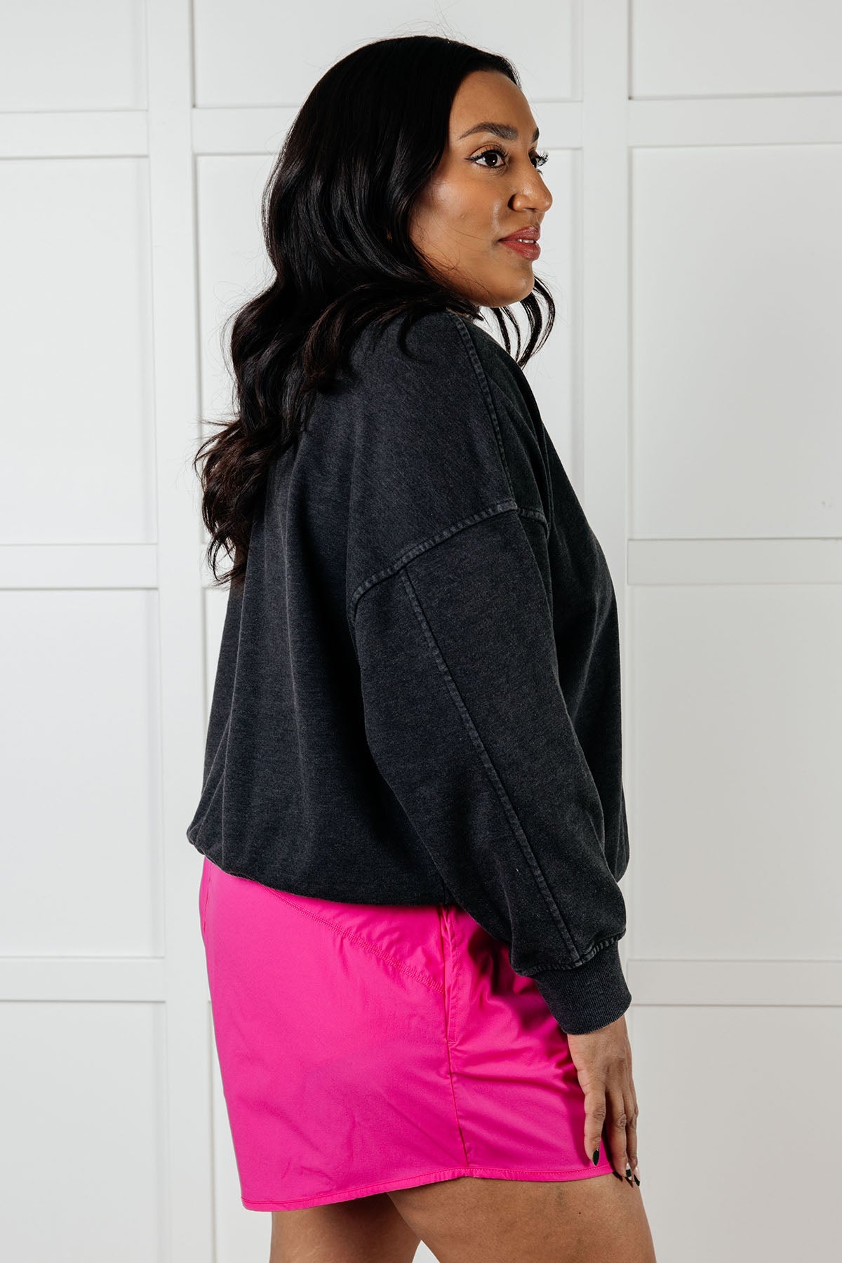 Rep Ready Mineral Wash French Terry Pullover in Black-Athleisure-Stay Foxy Boutique, Florissant, Missouri