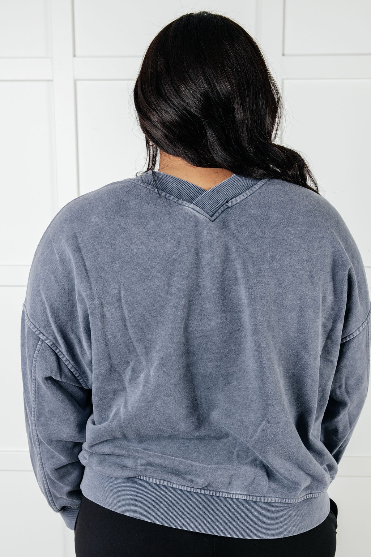 Rep Ready Mineral Wash French Terry Pullover in Blue-Athleisure-Stay Foxy Boutique, Florissant, Missouri