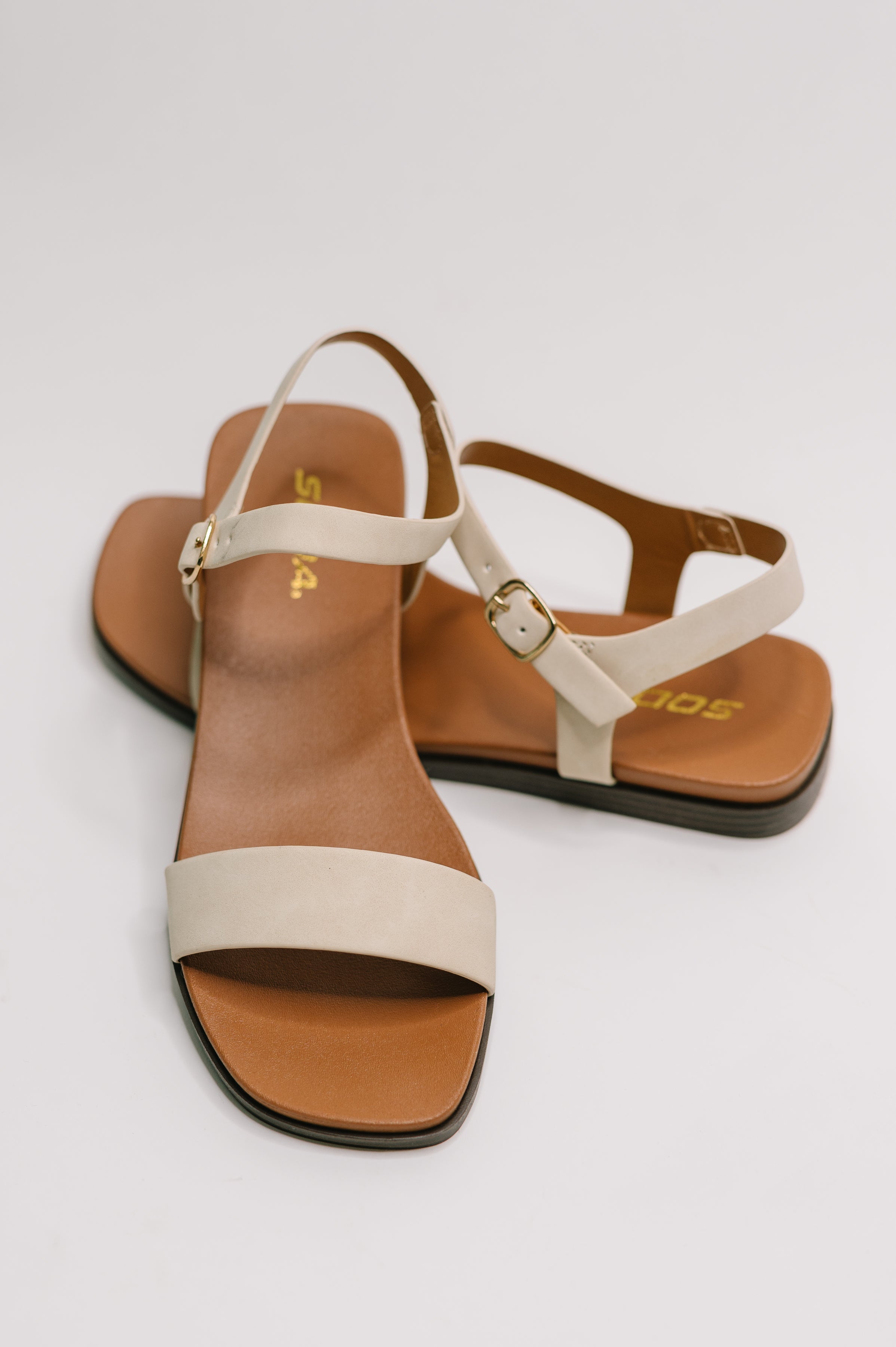 Riddle Ankle Strap Sandal in Beige-Womens-Stay Foxy Boutique, Florissant, Missouri
