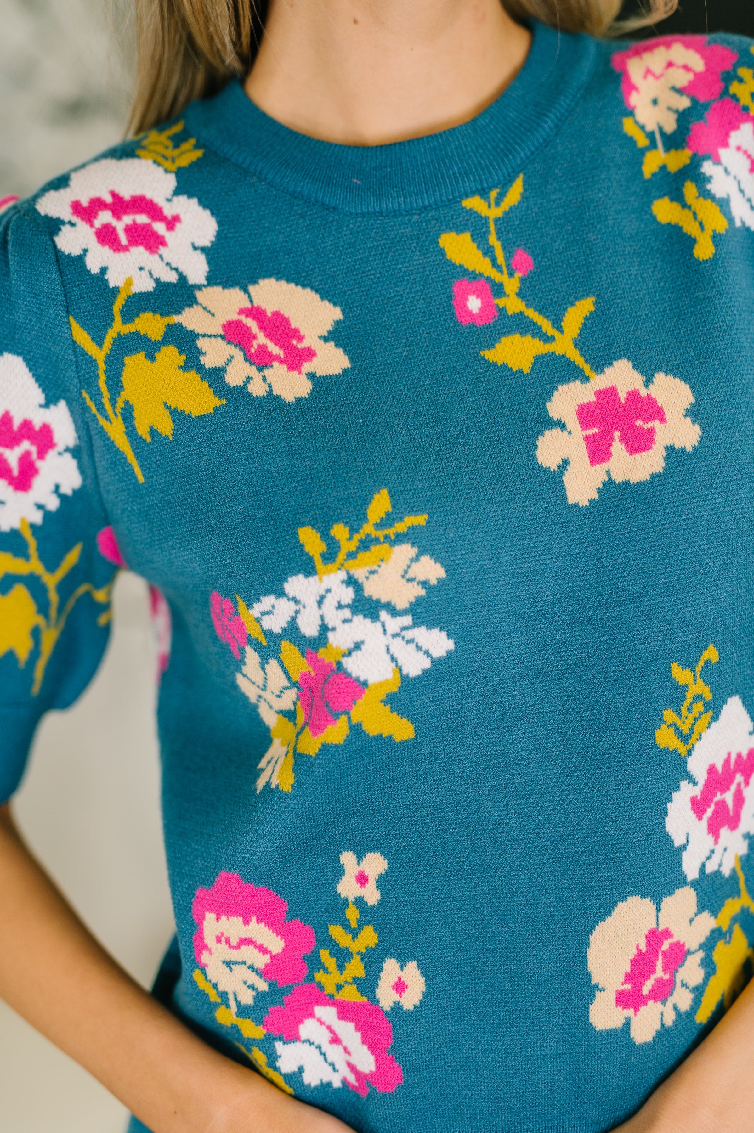 Right for Each Other Knit Floral Top-Womens-Stay Foxy Boutique, Florissant, Missouri