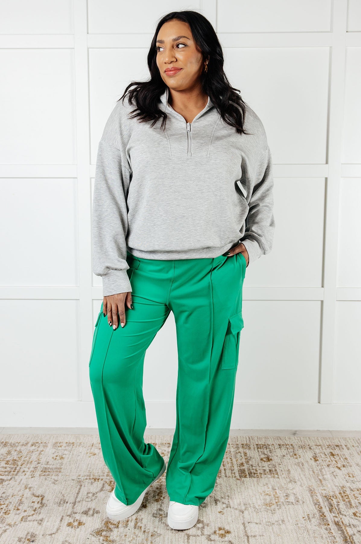 Rogue Runner Half Zip Jacket in Heather Grey-Layers-Stay Foxy Boutique, Florissant, Missouri