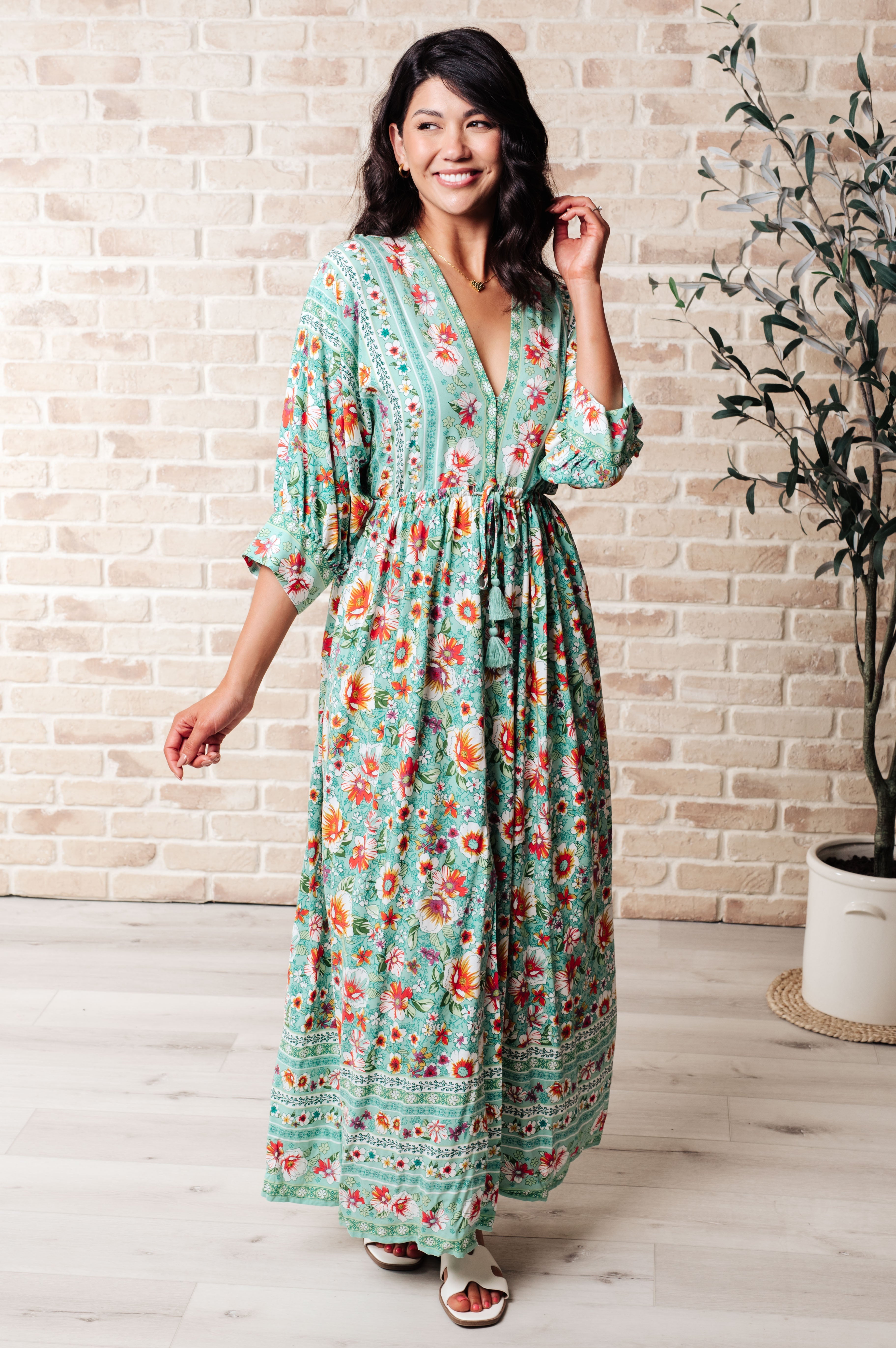 Rollin' Down the Windows V-Neck Dress-Dresses-Stay Foxy Boutique, Florissant, Missouri