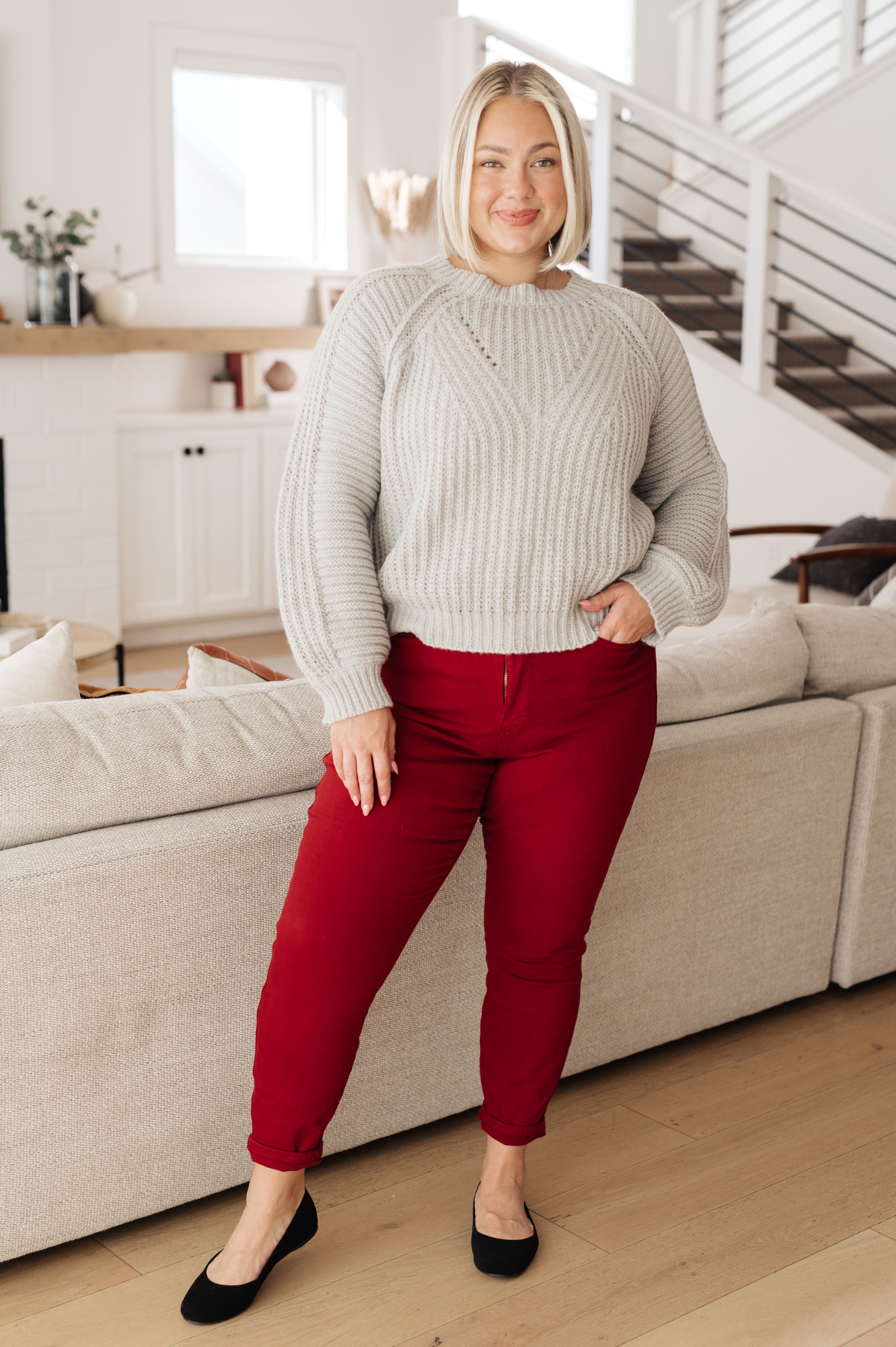 Roll on By Balloon Sleeve Sweater-Tops-Stay Foxy Boutique, Florissant, Missouri