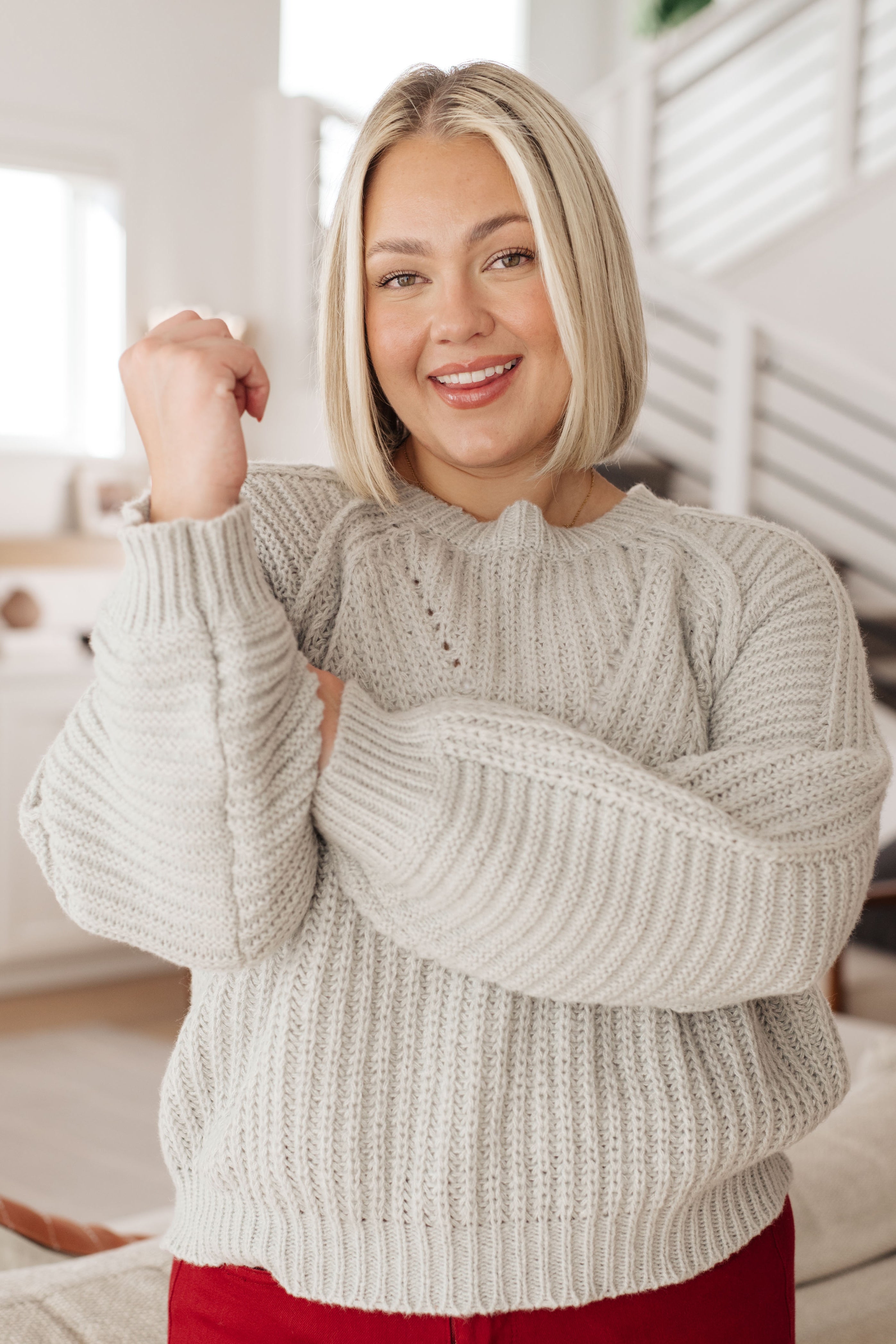 Roll on By Balloon Sleeve Sweater-Tops-Stay Foxy Boutique, Florissant, Missouri