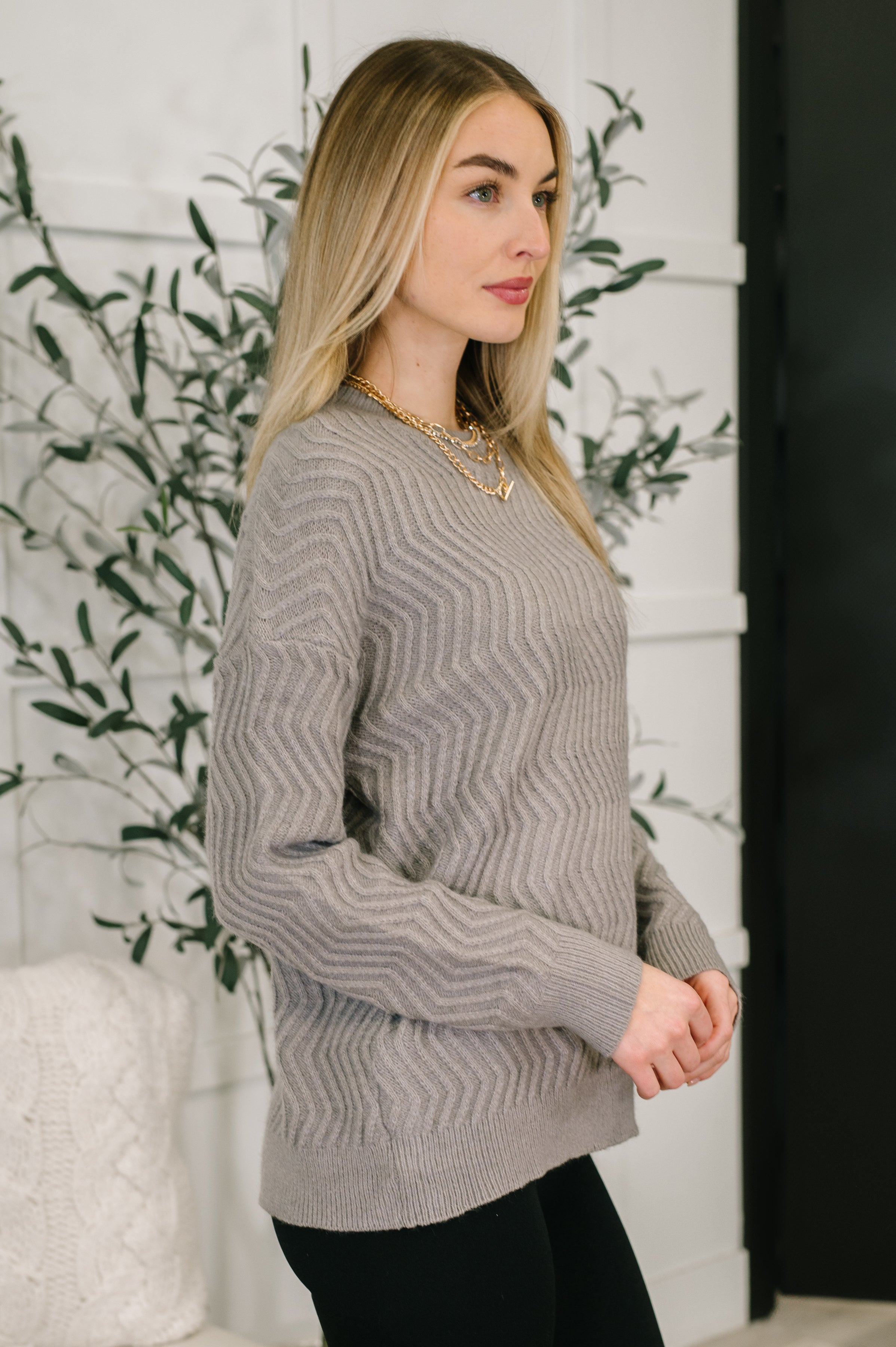 Rush of Joy Textured Long Sleeve Top-Womens-Stay Foxy Boutique, Florissant, Missouri