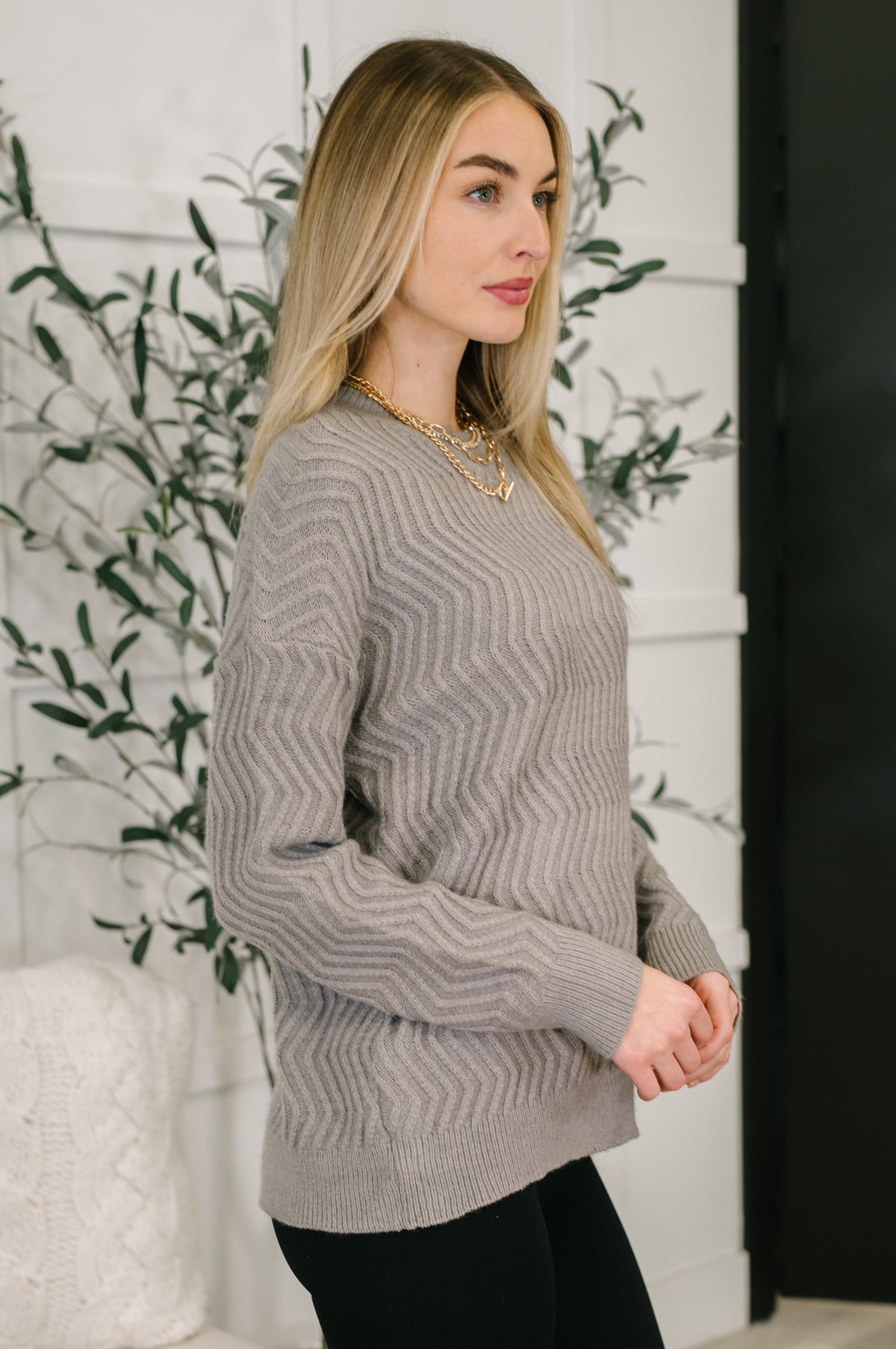 Rush of Joy Textured Long Sleeve Top-Womens-Stay Foxy Boutique, Florissant, Missouri