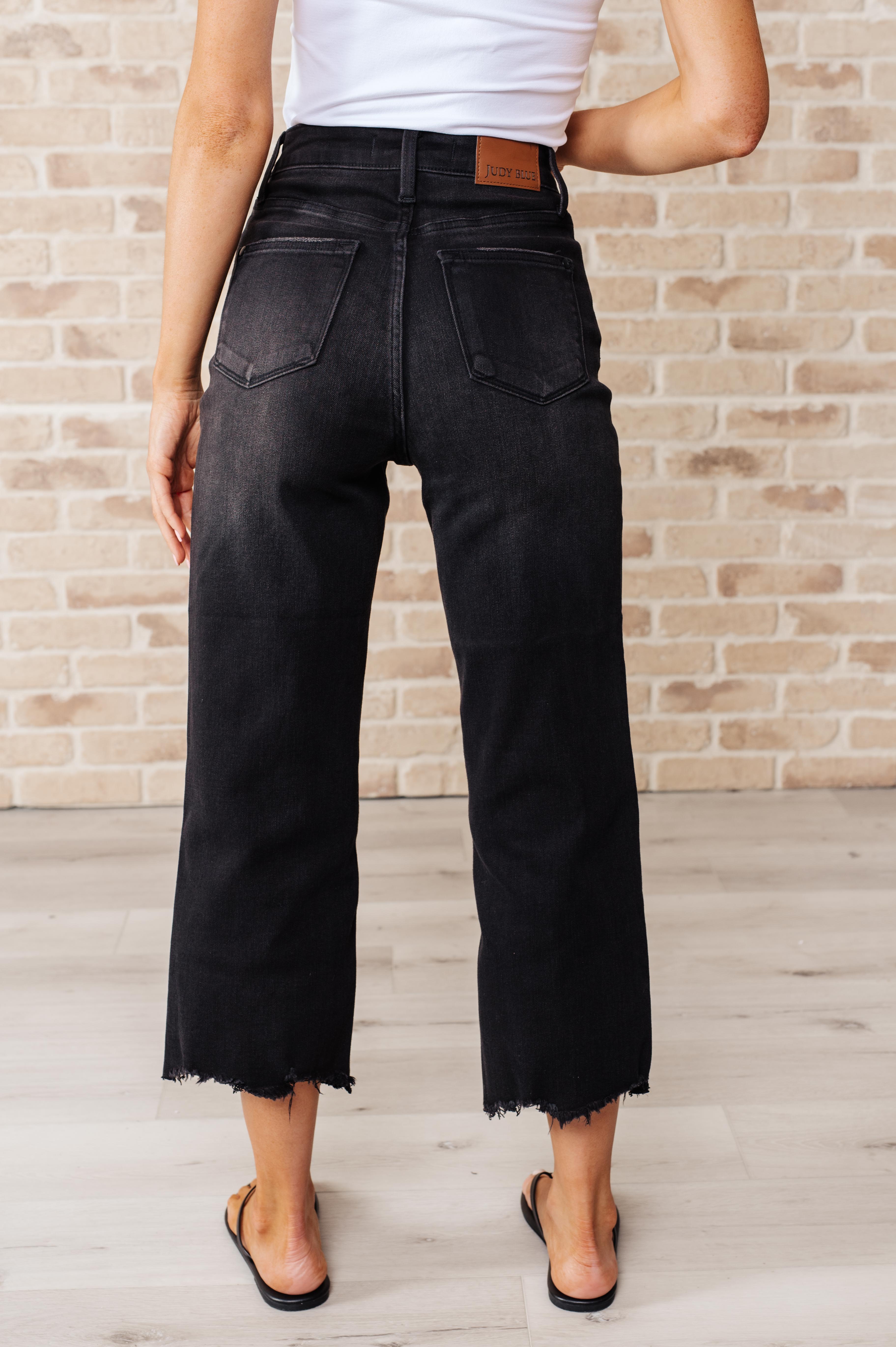 Ryan High Rise Button Fly Wide Leg Crop Jeans-Womens-Stay Foxy Boutique, Florissant, Missouri