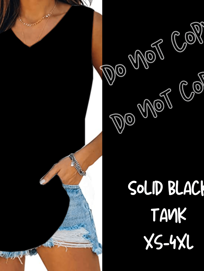 SOLID BLACK-V-NECK TANK-Stay Foxy Boutique, Florissant, Missouri