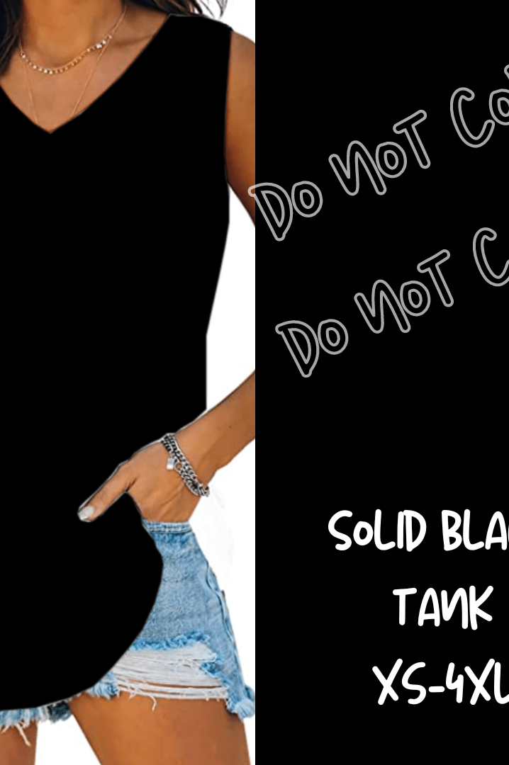 SOLID BLACK-V-NECK TANK-Stay Foxy Boutique, Florissant, Missouri