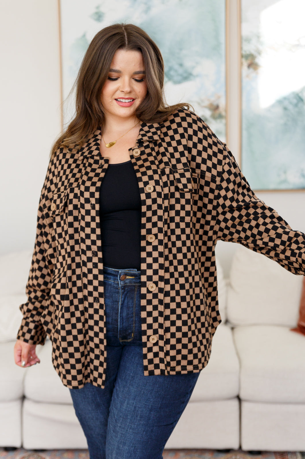 Safe Secrets Checkered Shacket-Layers-Stay Foxy Boutique, Florissant, Missouri