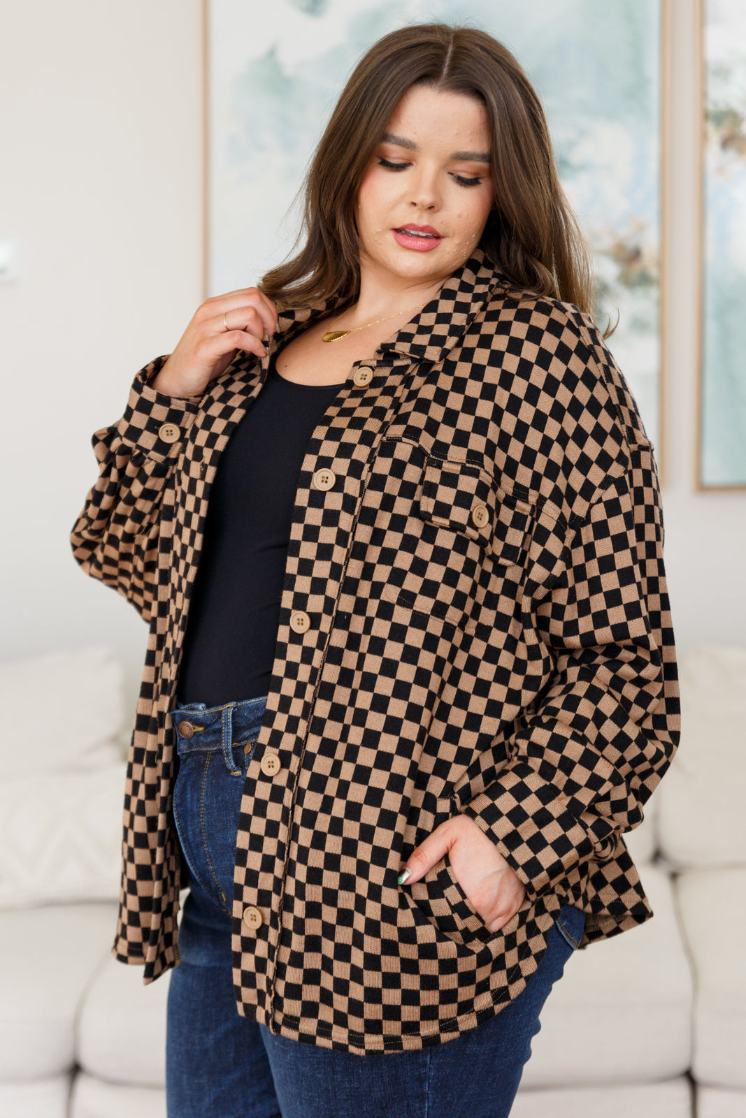 Safe Secrets Checkered Shacket-Layers-Stay Foxy Boutique, Florissant, Missouri