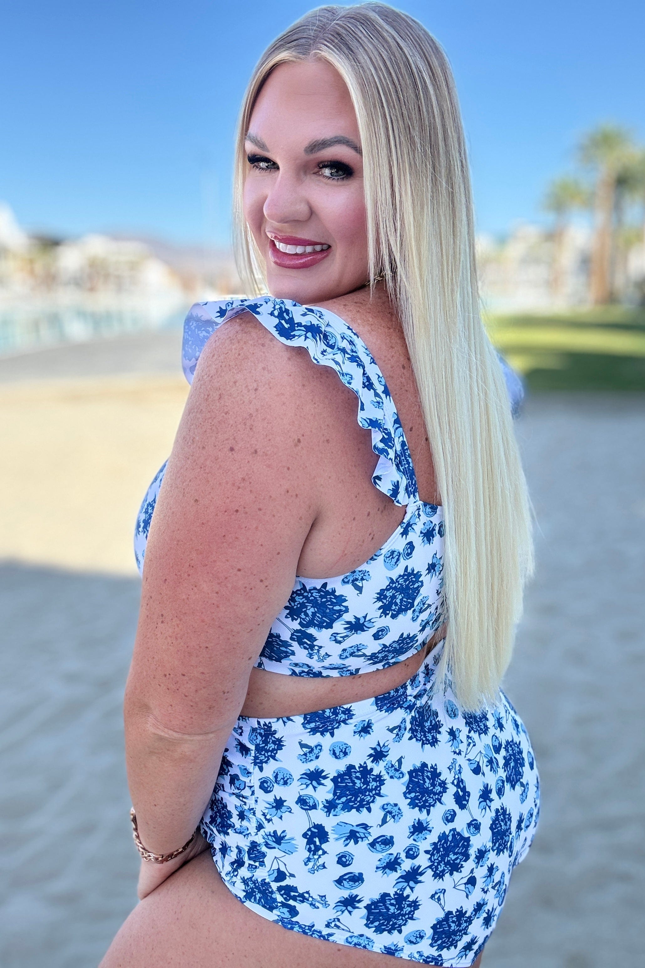 Samoa Floral Swim Top-Swimwear-Stay Foxy Boutique, Florissant, Missouri