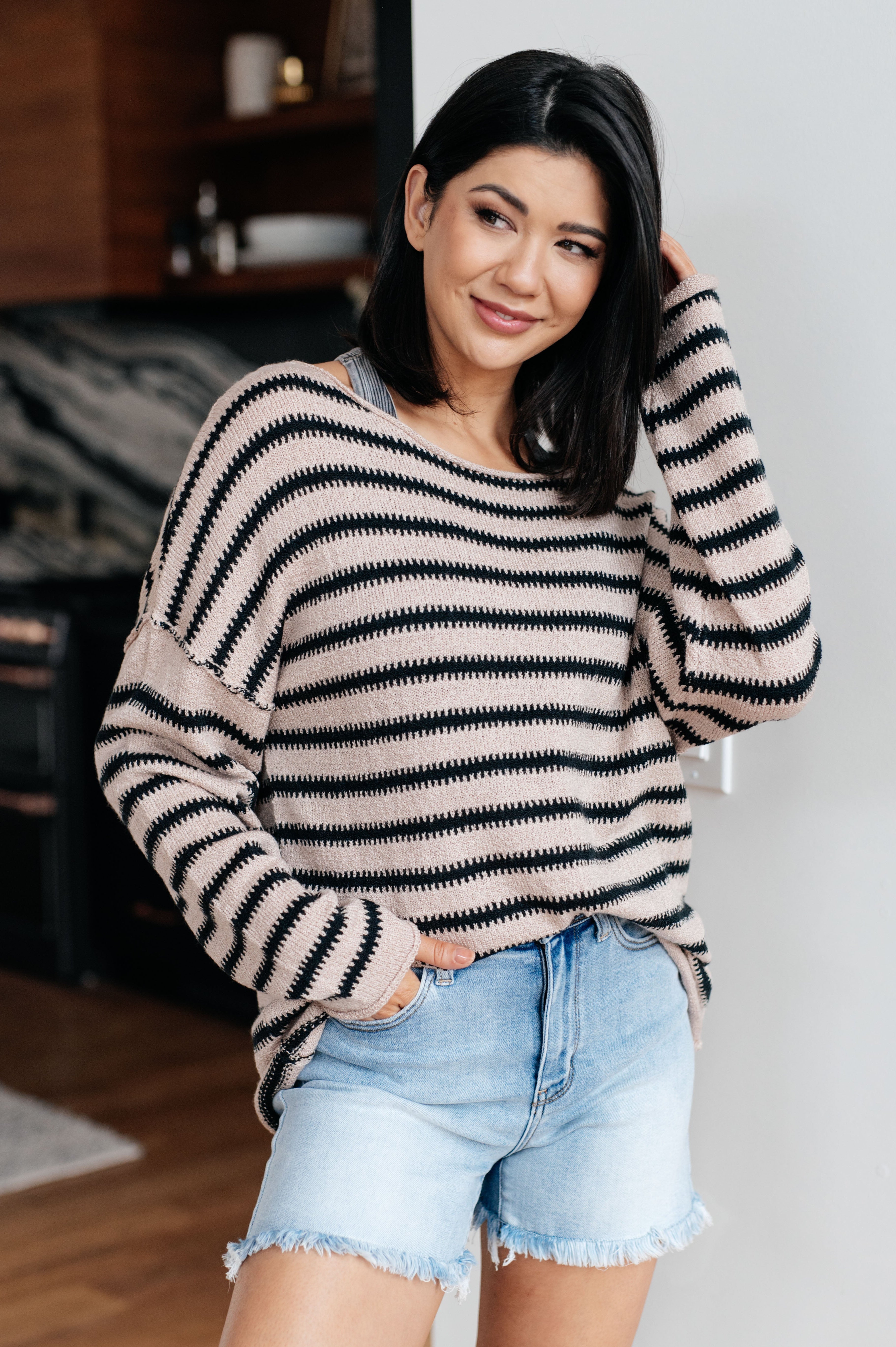 Self Assured Striped Sweater-Tops-Stay Foxy Boutique, Florissant, Missouri
