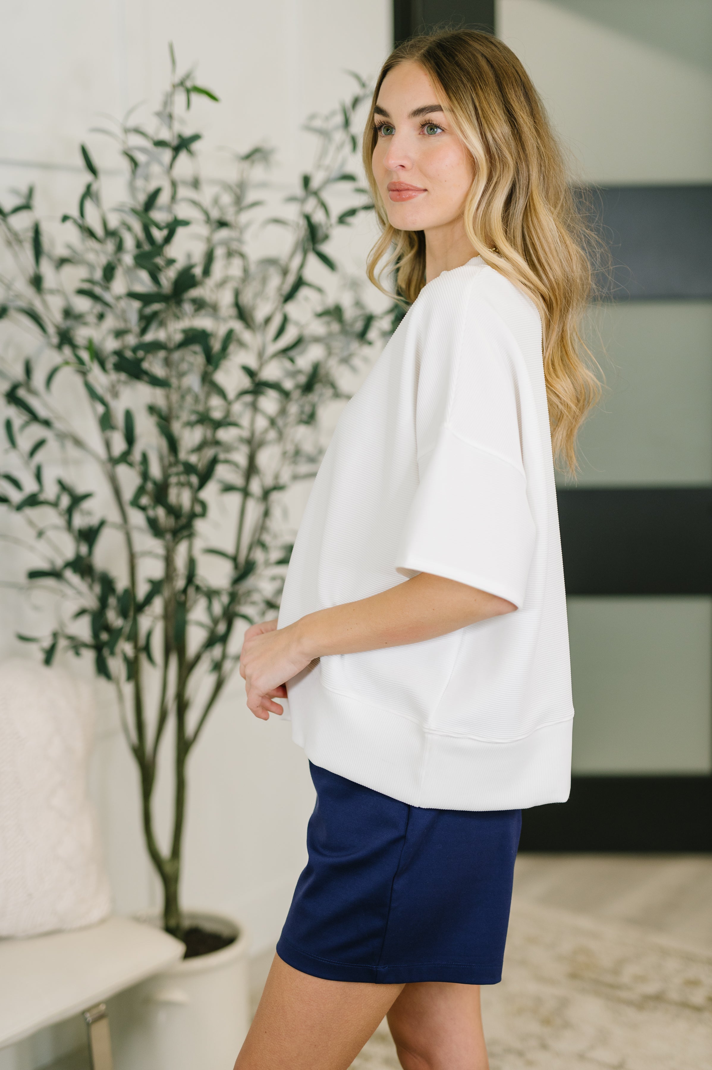 Sense of Clarity Boxy Top in Off White-Womens-Stay Foxy Boutique, Florissant, Missouri