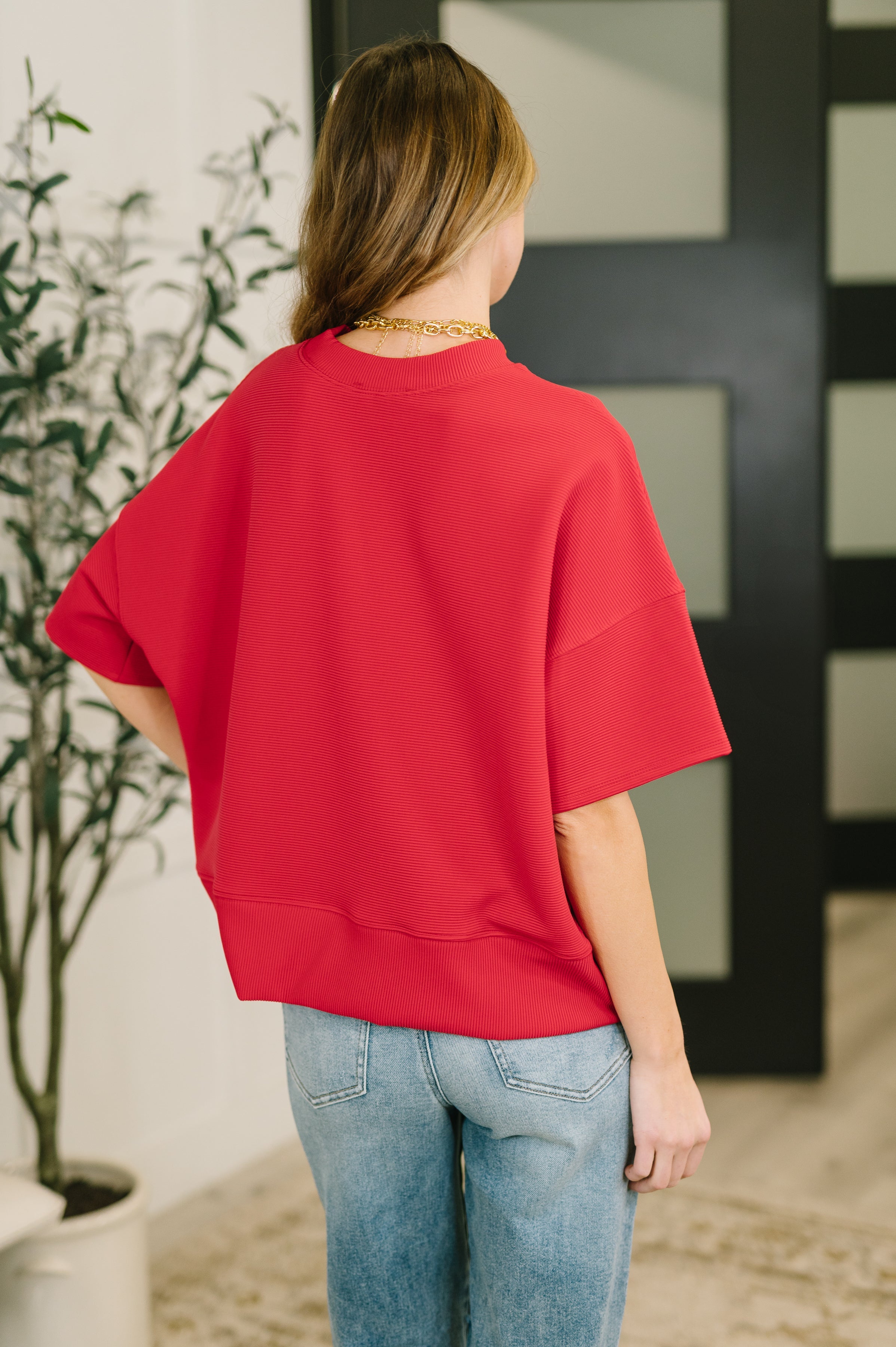 Sense of Clarity Boxy Top in Ruby-Womens-Stay Foxy Boutique, Florissant, Missouri