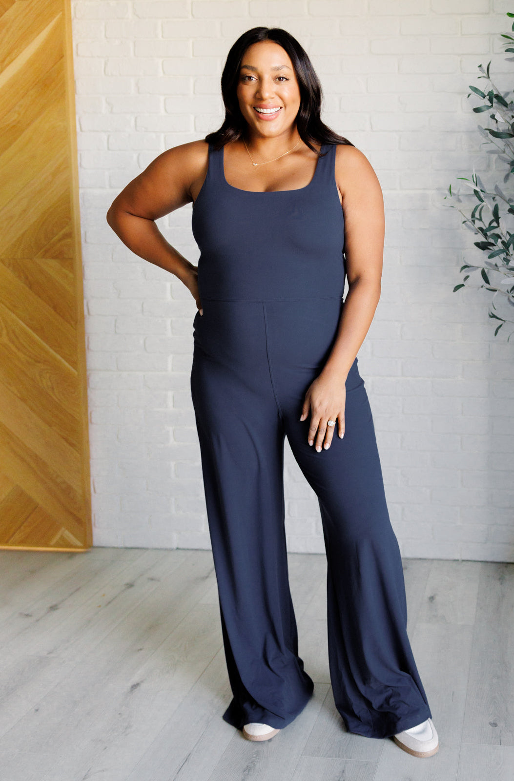 Shavasana Everyday Wide Leg Jumpsuit in Navy-Jumpsuits & Rompers-Stay Foxy Boutique, Florissant, Missouri