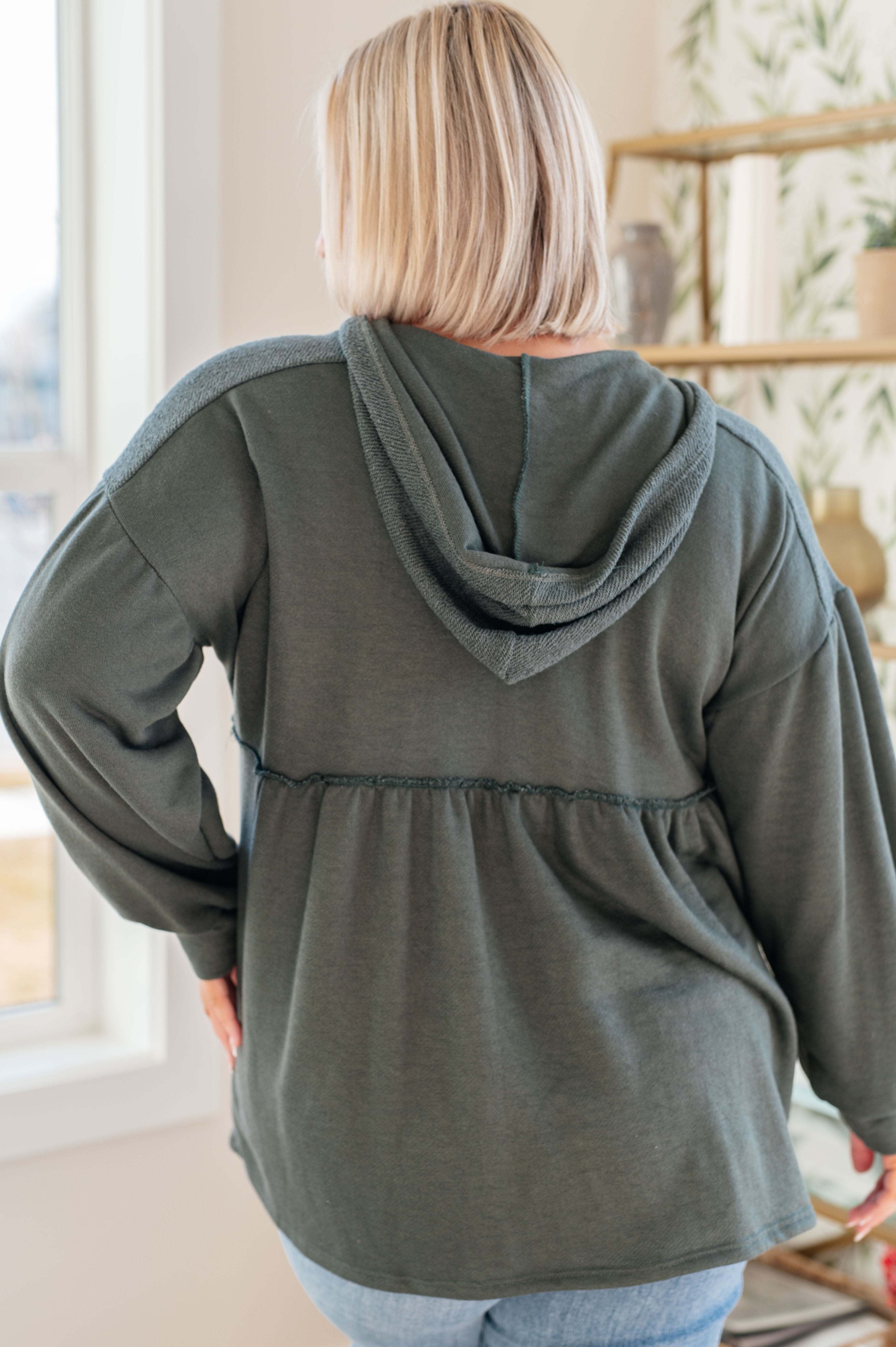 She's Not Wrong Hooded V-Neck Pullover-Tops-Stay Foxy Boutique, Florissant, Missouri