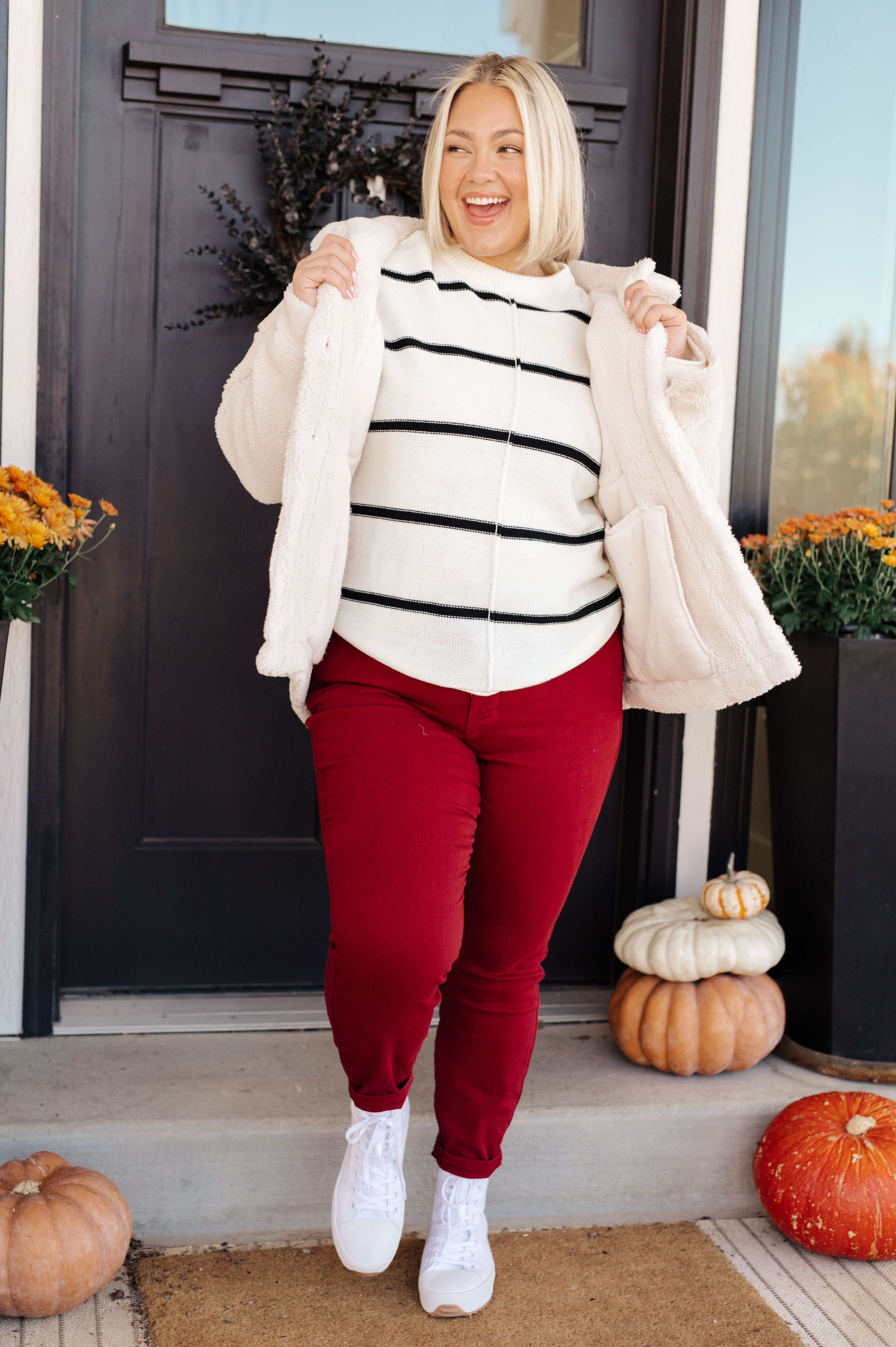 Shrouded in Sherpa Coat in White-Layers-Stay Foxy Boutique, Florissant, Missouri