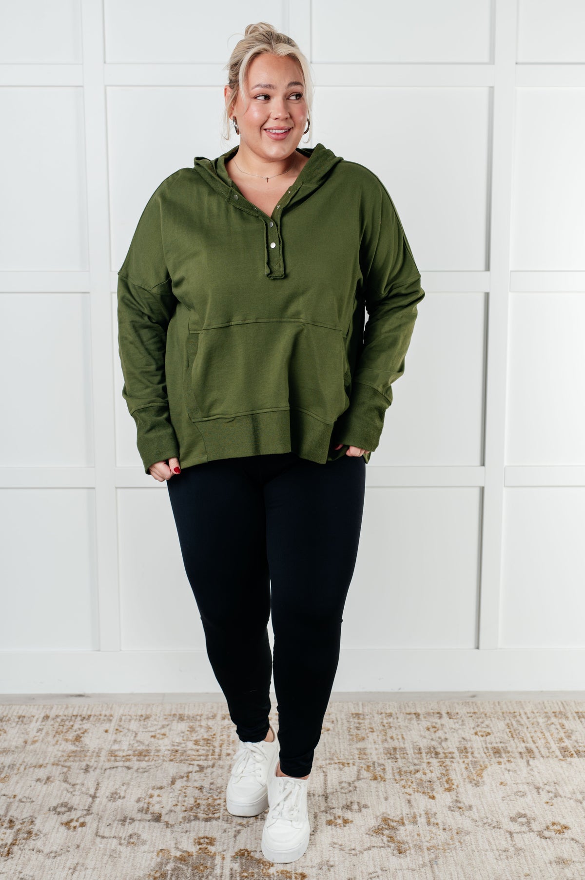 Simple Snug Snap Hooded Pullover-Tops-Stay Foxy Boutique, Florissant, Missouri