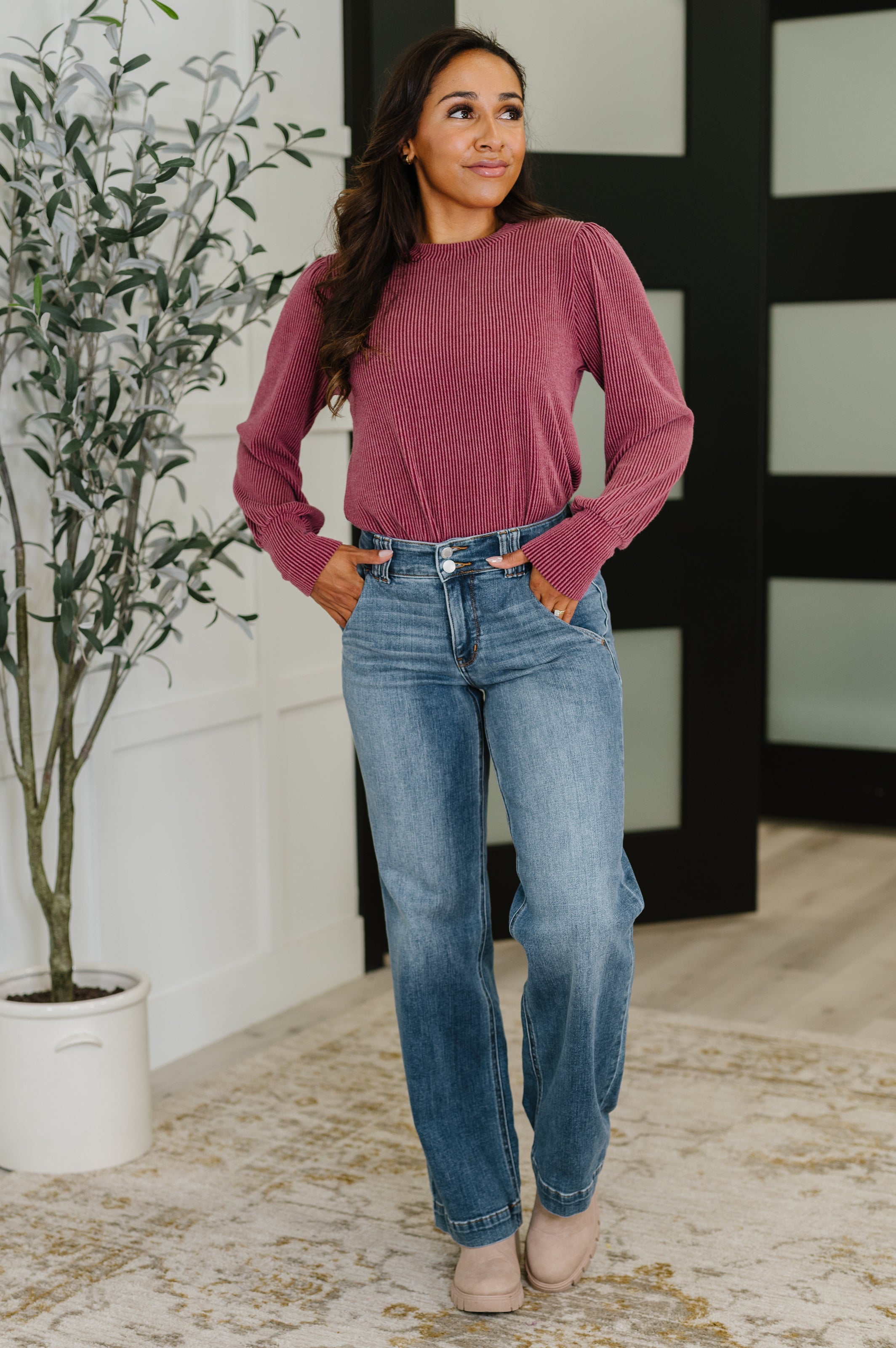 Simply Styled Balloon Sleeve Knit Top-Womens-Stay Foxy Boutique, Florissant, Missouri