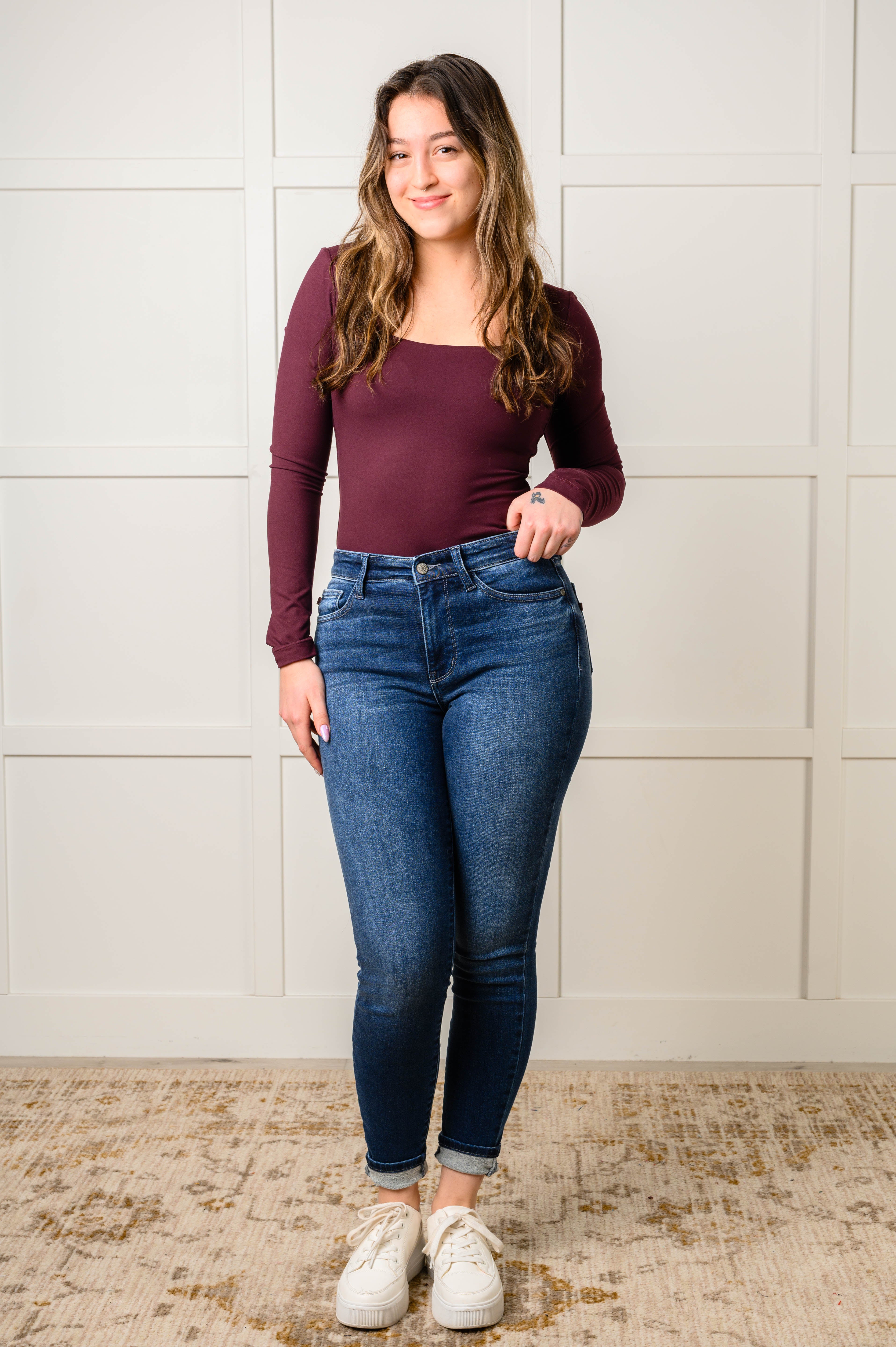 Skylar Mid Rise Thermal Vintage Skinny Jean-Womens-Stay Foxy Boutique, Florissant, Missouri