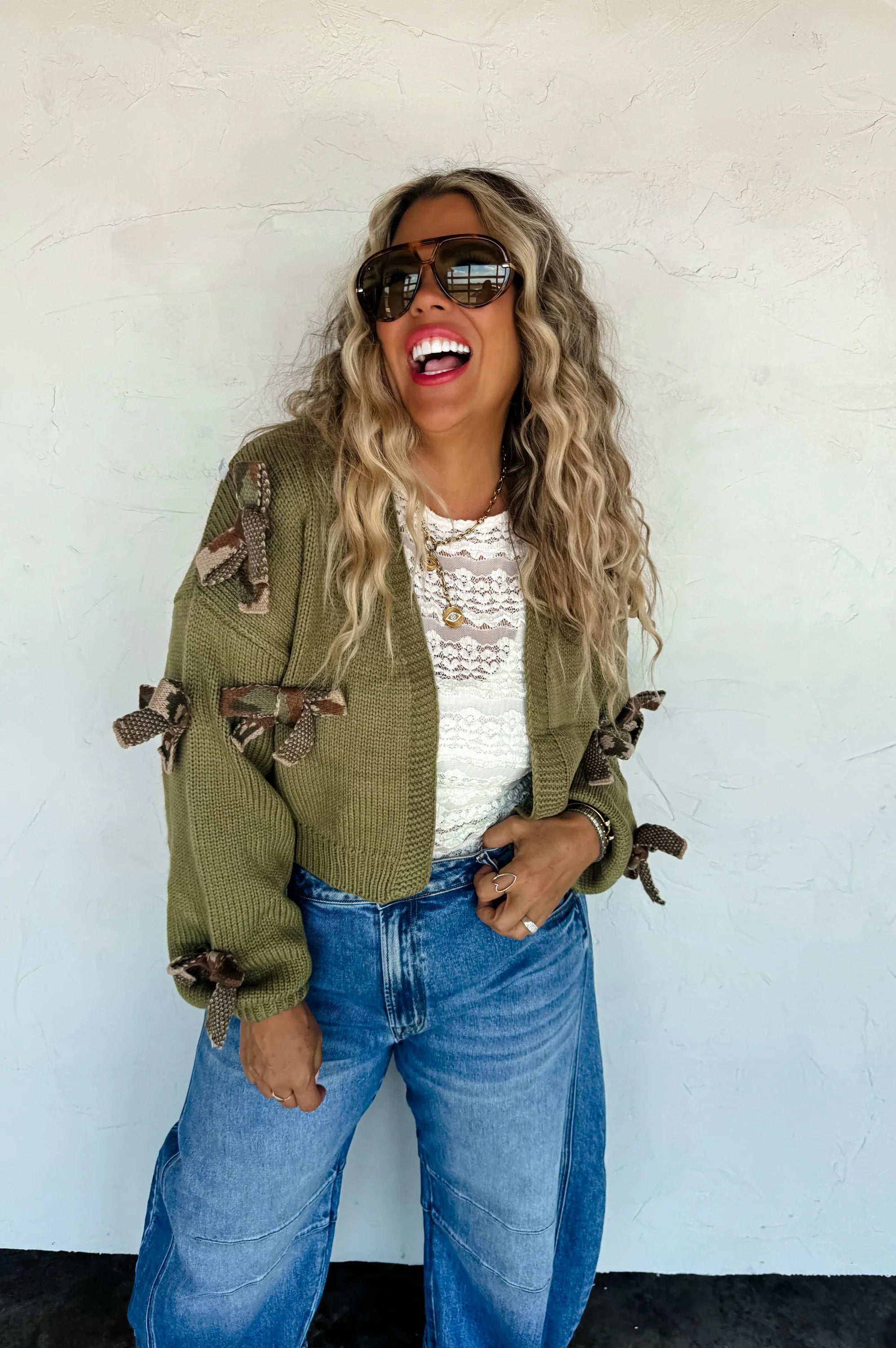 PREORDER: Sloane Bow Knit Cardigan-Womens-Stay Foxy Boutique, Florissant, Missouri