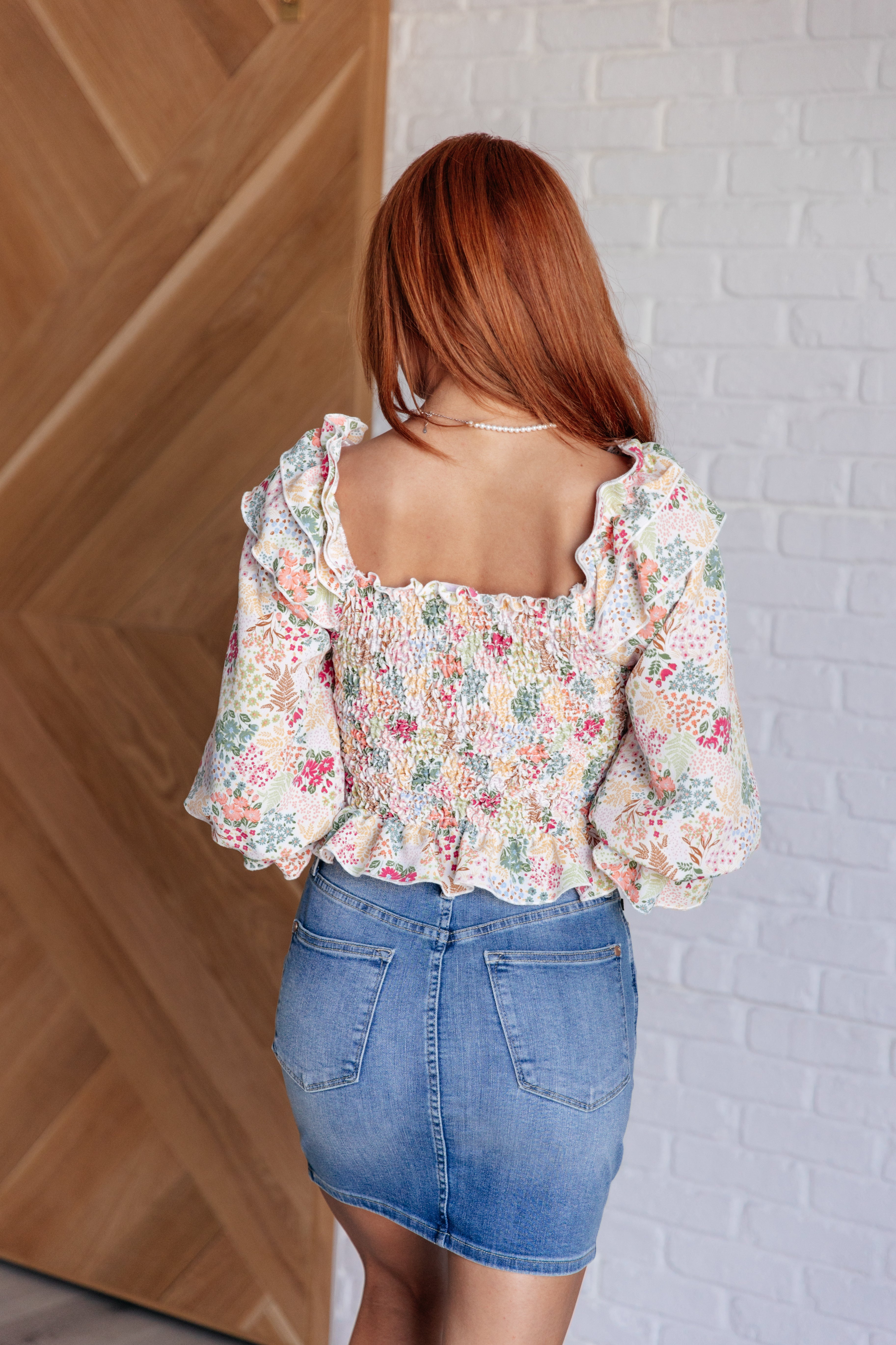 Social Season Smocked Elastic Blouse-Tops-Stay Foxy Boutique, Florissant, Missouri